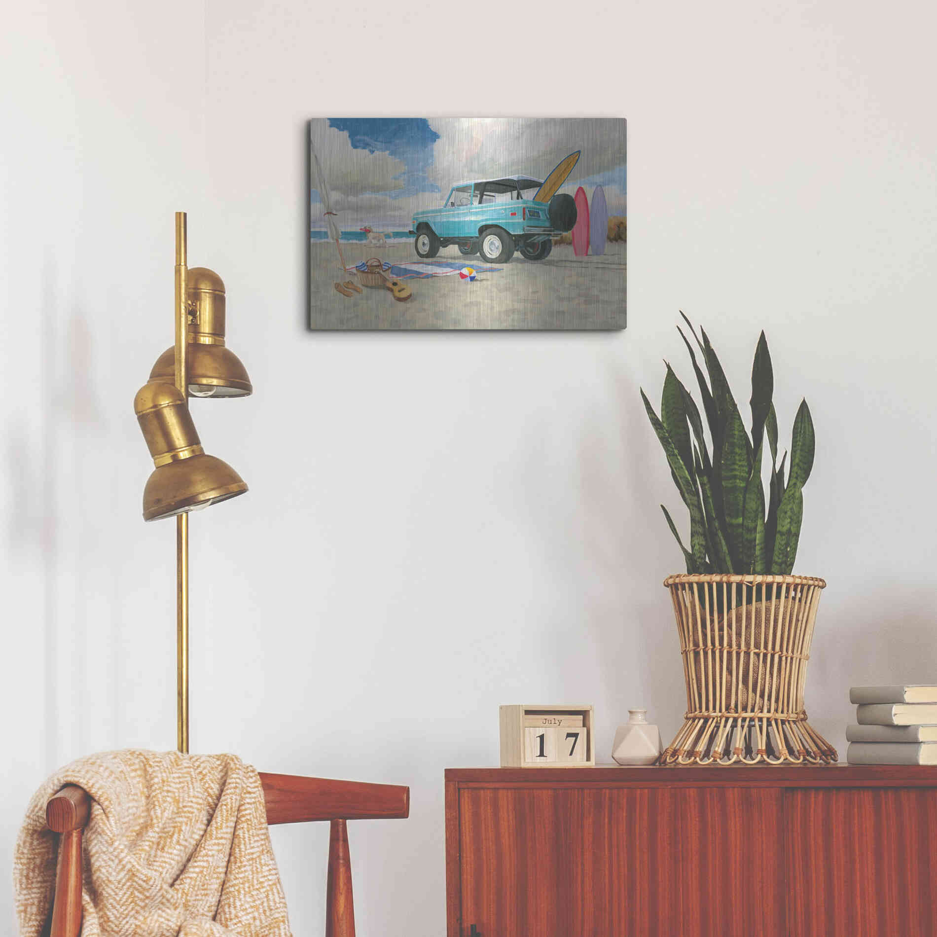 Luxe Metal Art 'Beach Ride I' by James Wiens, Metal Wall Art,24x16