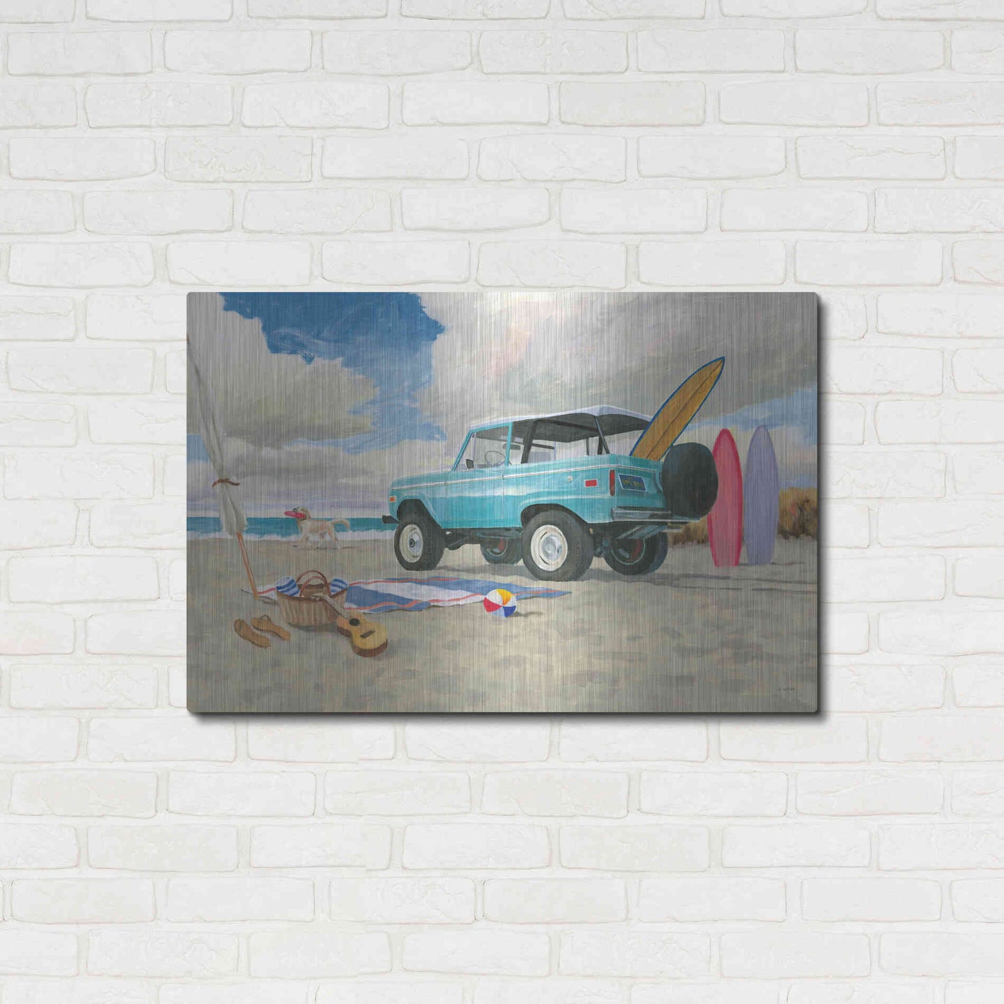 Luxe Metal Art 'Beach Ride I' by James Wiens, Metal Wall Art,36x24