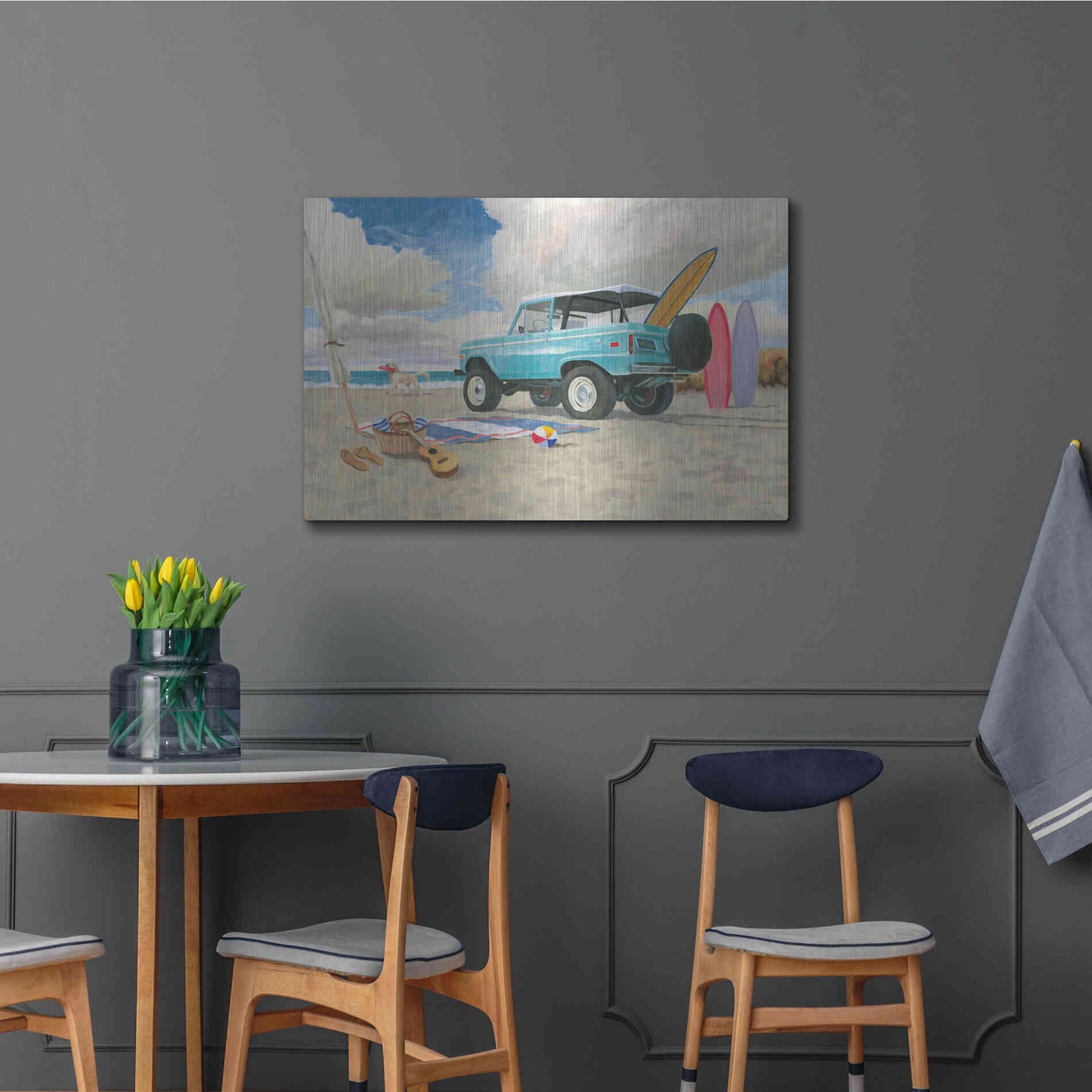 Luxe Metal Art 'Beach Ride I' by James Wiens, Metal Wall Art,36x24