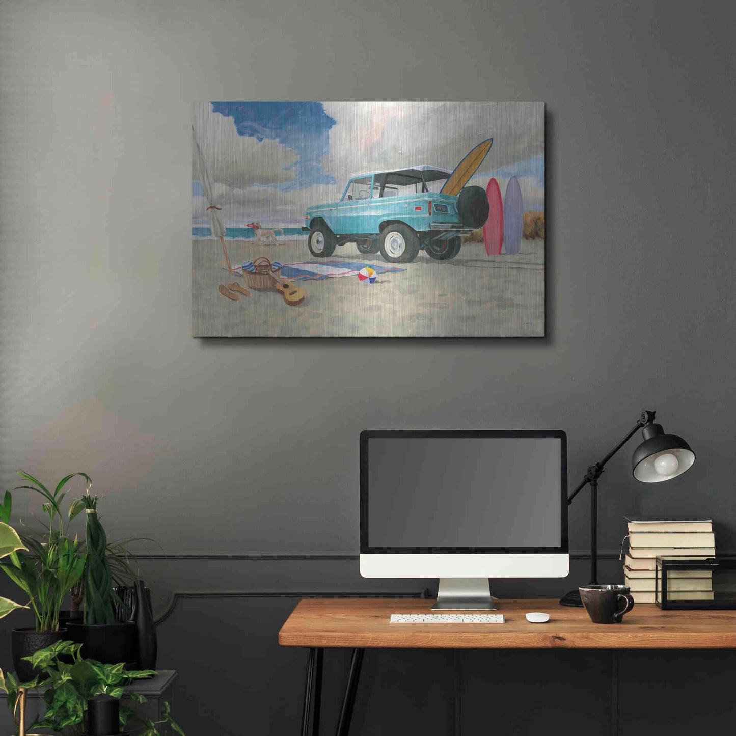 Luxe Metal Art 'Beach Ride I' by James Wiens, Metal Wall Art,36x24