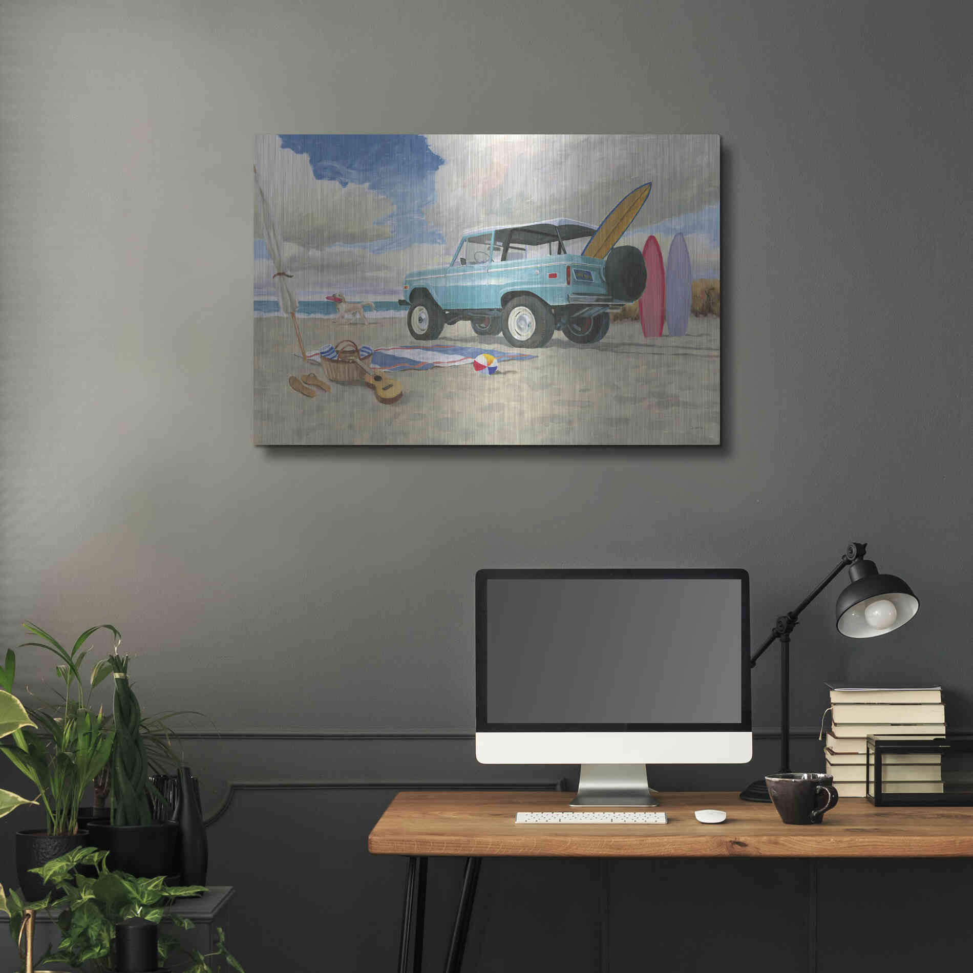 Luxe Metal Art 'Beach Ride I' by James Wiens, Metal Wall Art,36x24