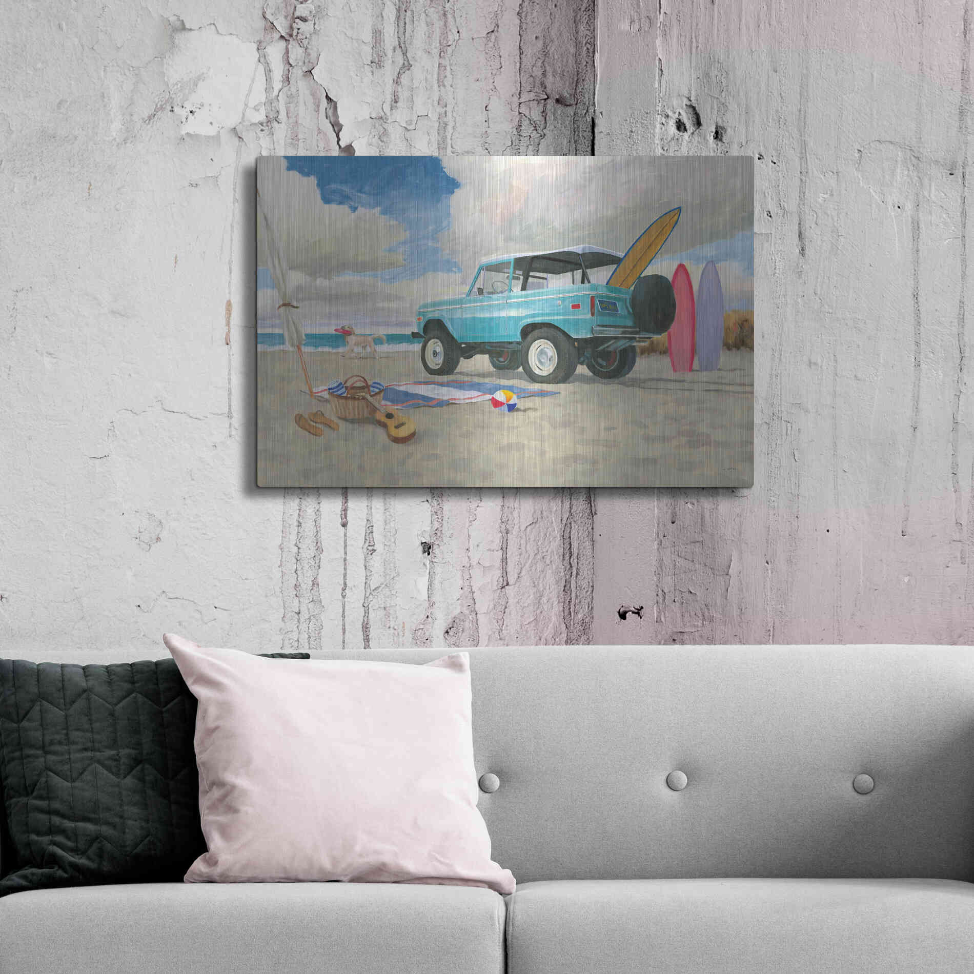 Luxe Metal Art 'Beach Ride I' by James Wiens, Metal Wall Art,36x24