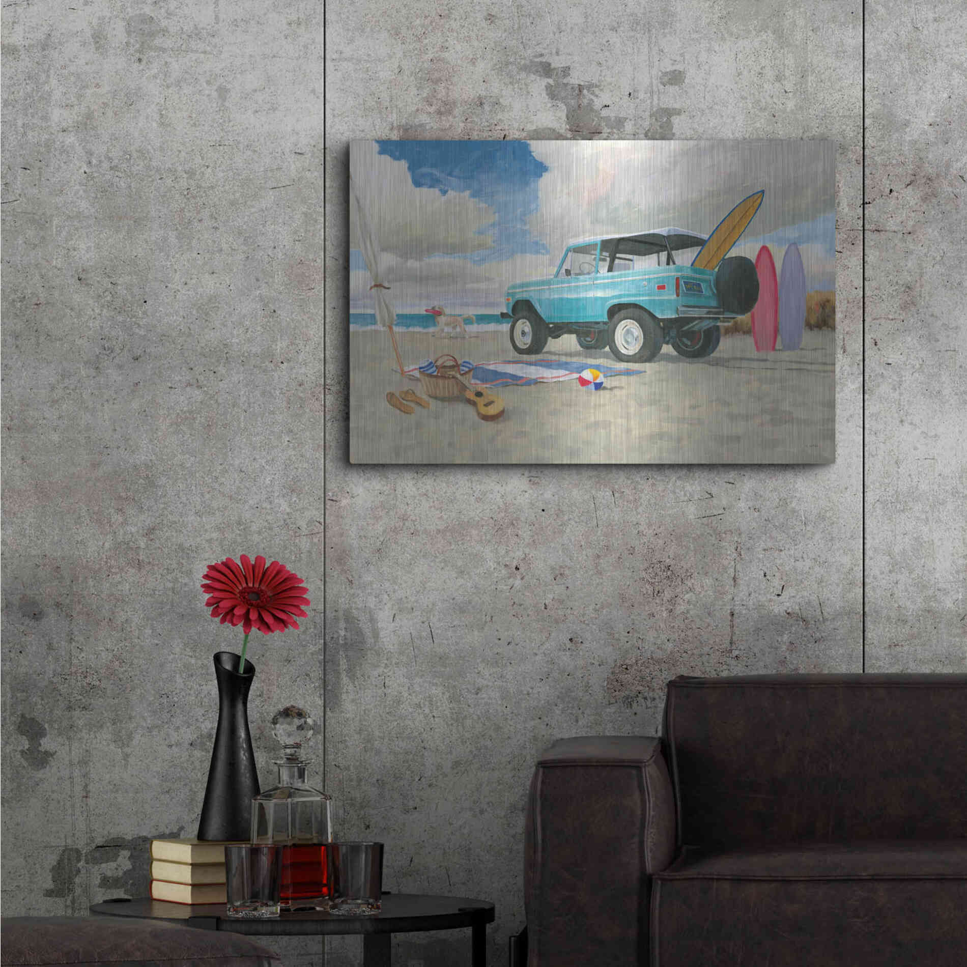 Luxe Metal Art 'Beach Ride I' by James Wiens, Metal Wall Art,36x24