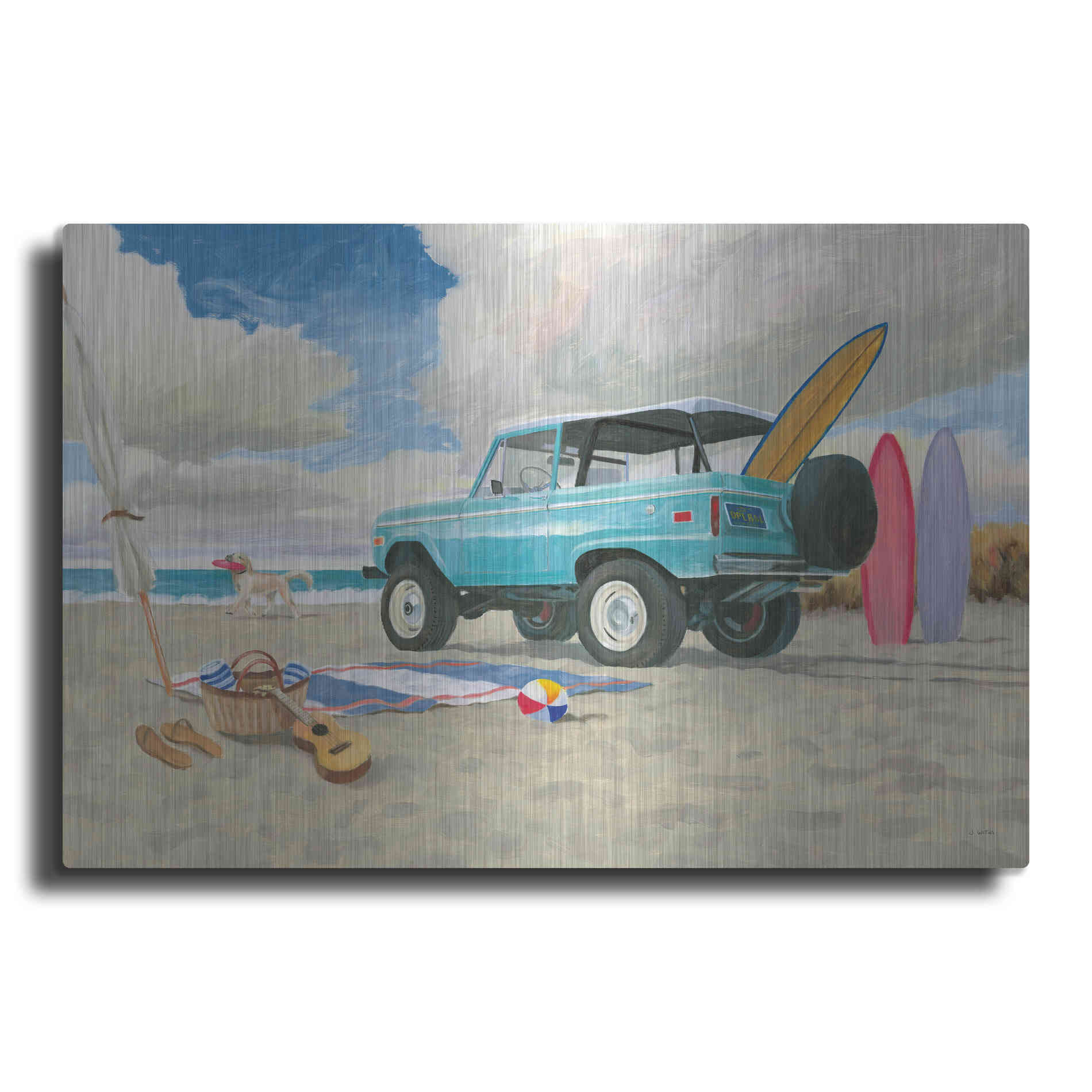 Luxe Metal Art 'Beach Ride I' by James Wiens, Metal Wall Art