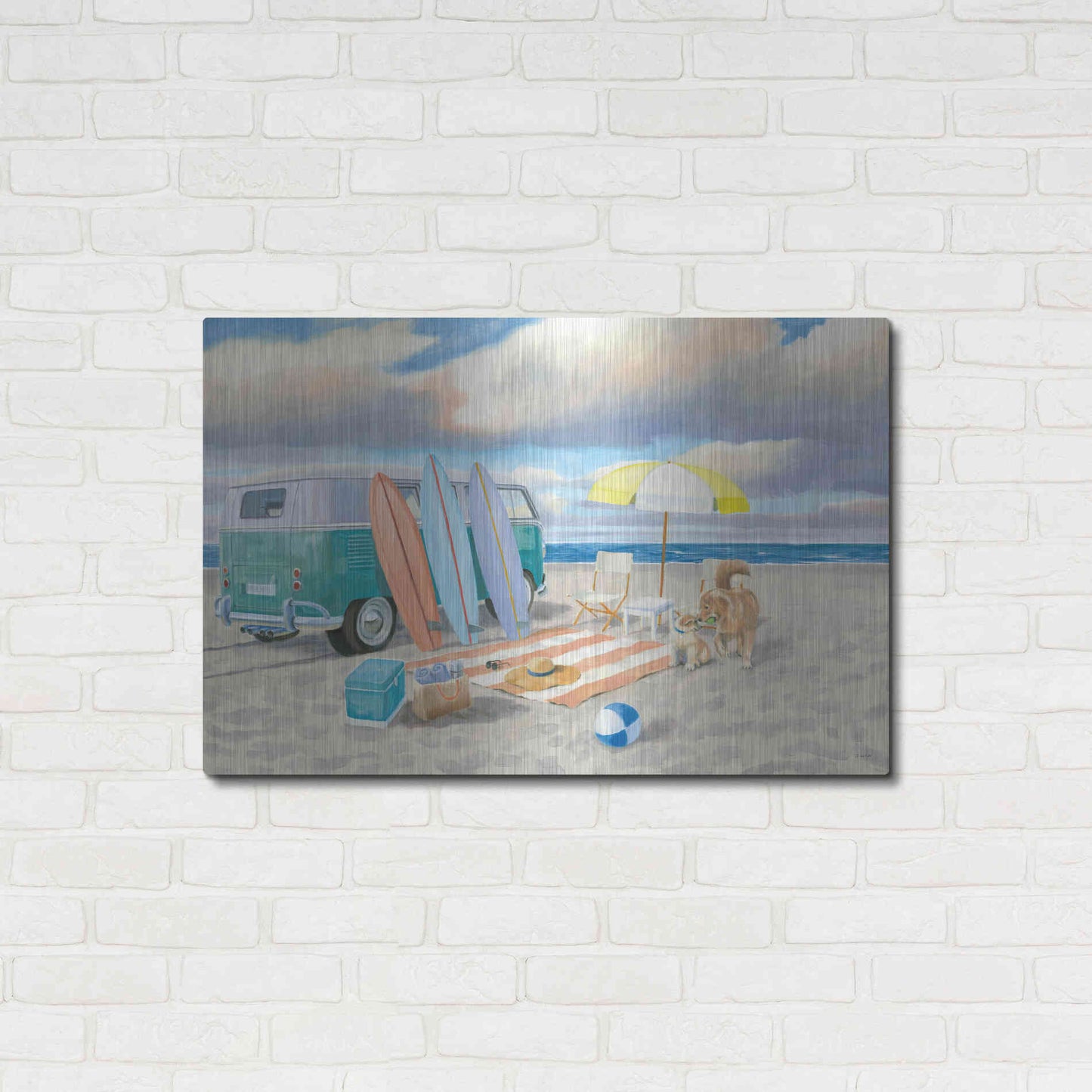 Luxe Metal Art 'Beach Ride II' by James Wiens, Metal Wall Art,36x24
