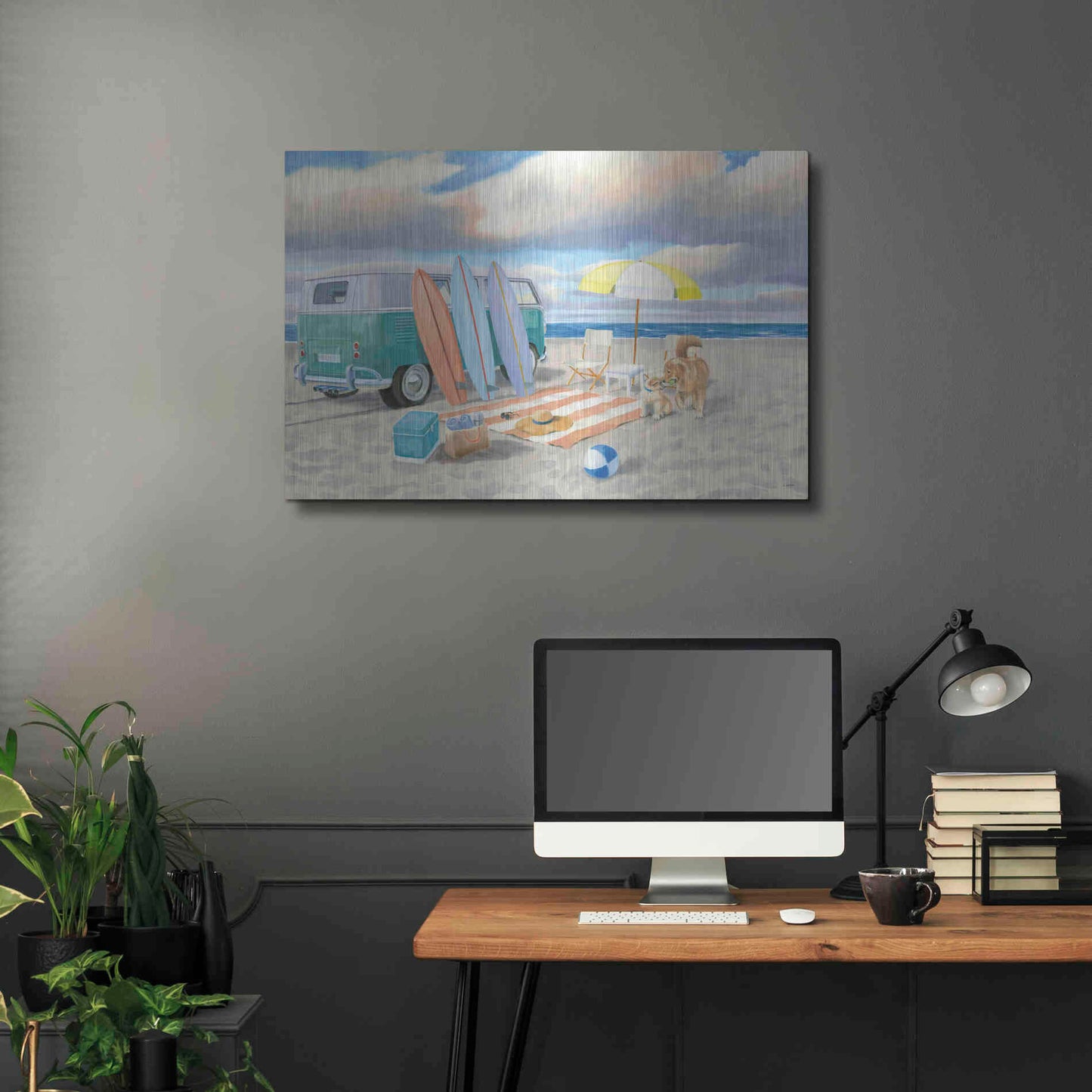 Luxe Metal Art 'Beach Ride II' by James Wiens, Metal Wall Art,36x24