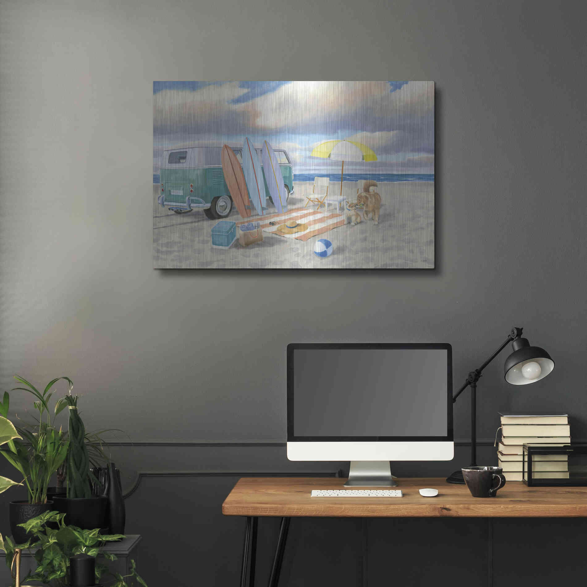 Luxe Metal Art 'Beach Ride II' by James Wiens, Metal Wall Art,36x24