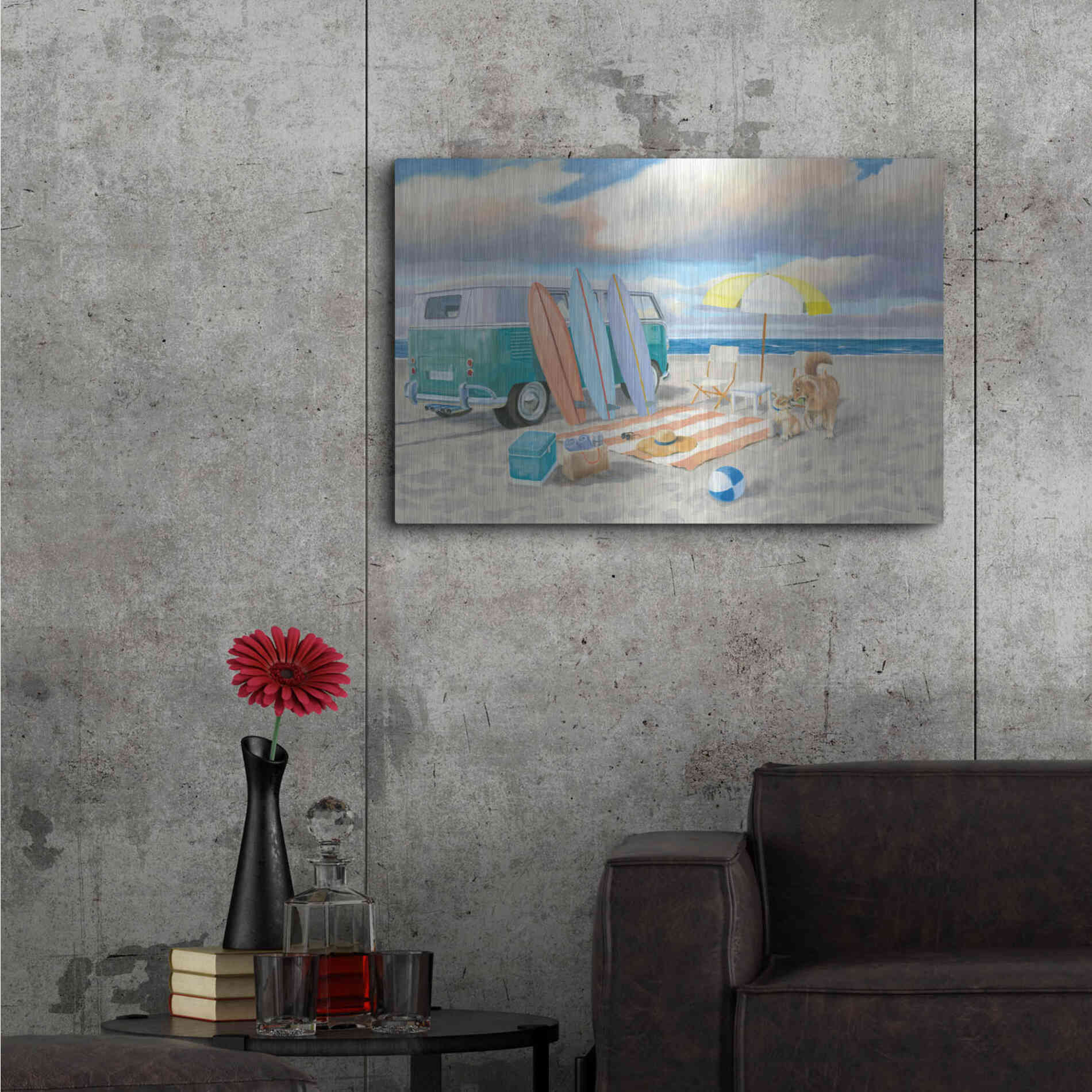 Luxe Metal Art 'Beach Ride II' by James Wiens, Metal Wall Art,36x24