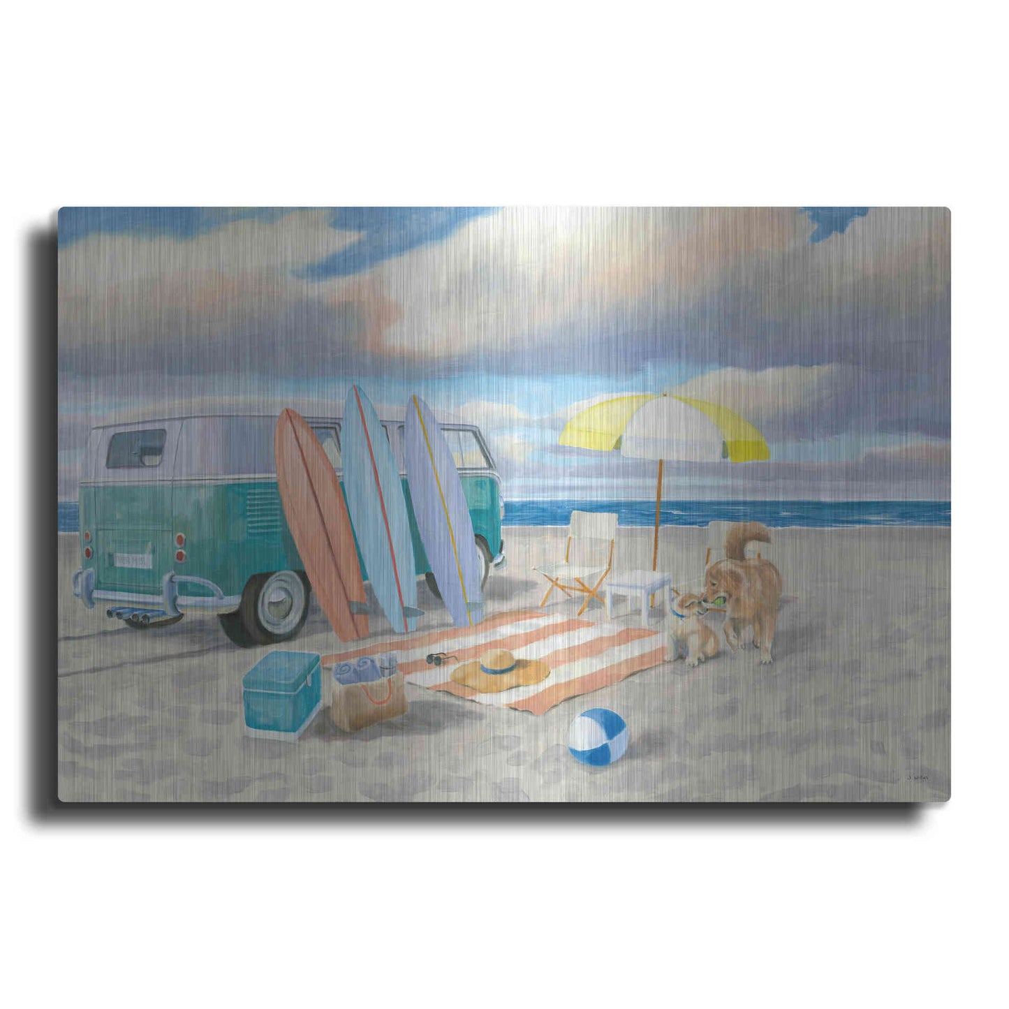 Luxe Metal Art 'Beach Ride II' by James Wiens, Metal Wall Art