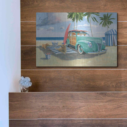 Luxe Metal Art 'Beach Ride III' by James Wiens, Metal Wall Art,16x12