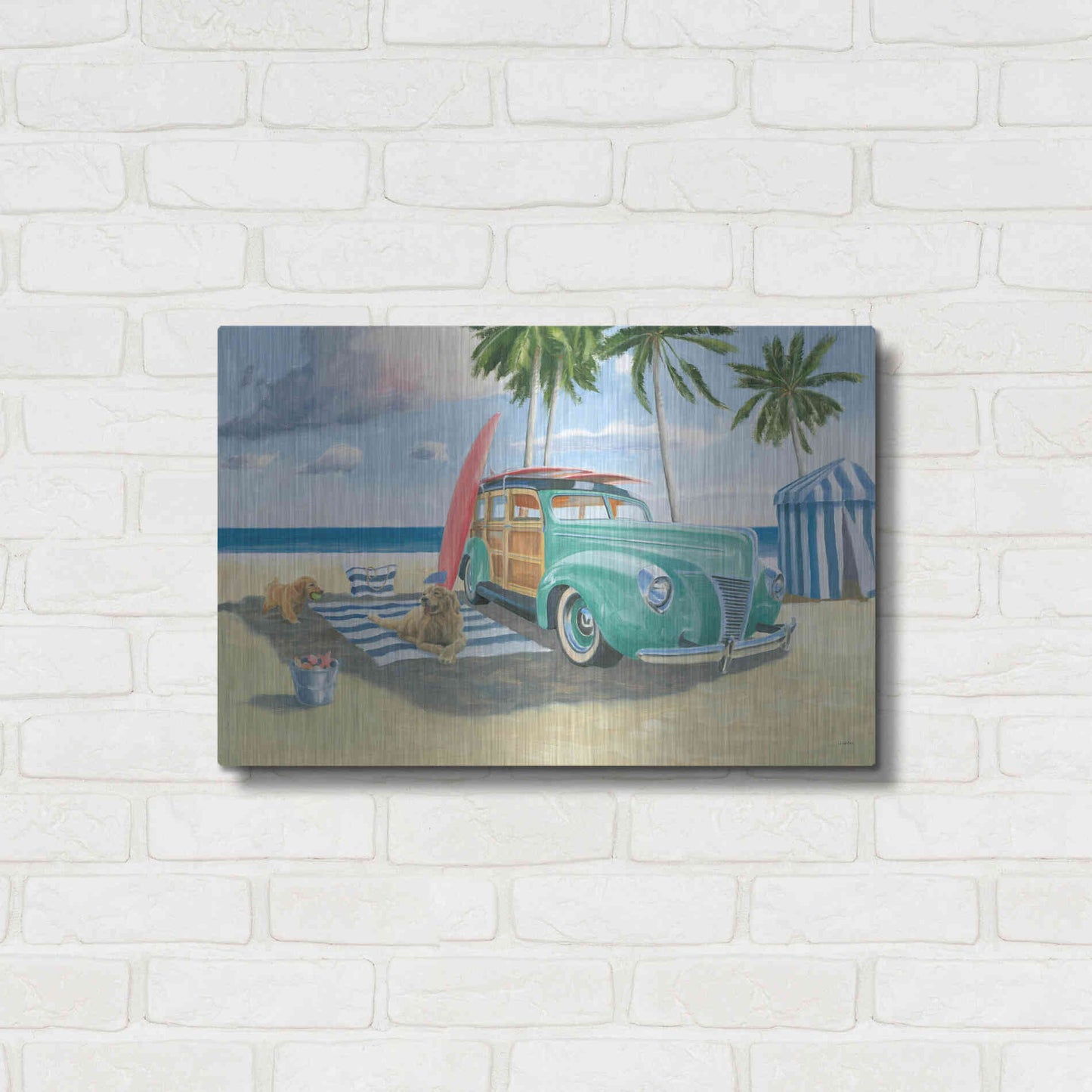 Luxe Metal Art 'Beach Ride III' by James Wiens, Metal Wall Art,24x16