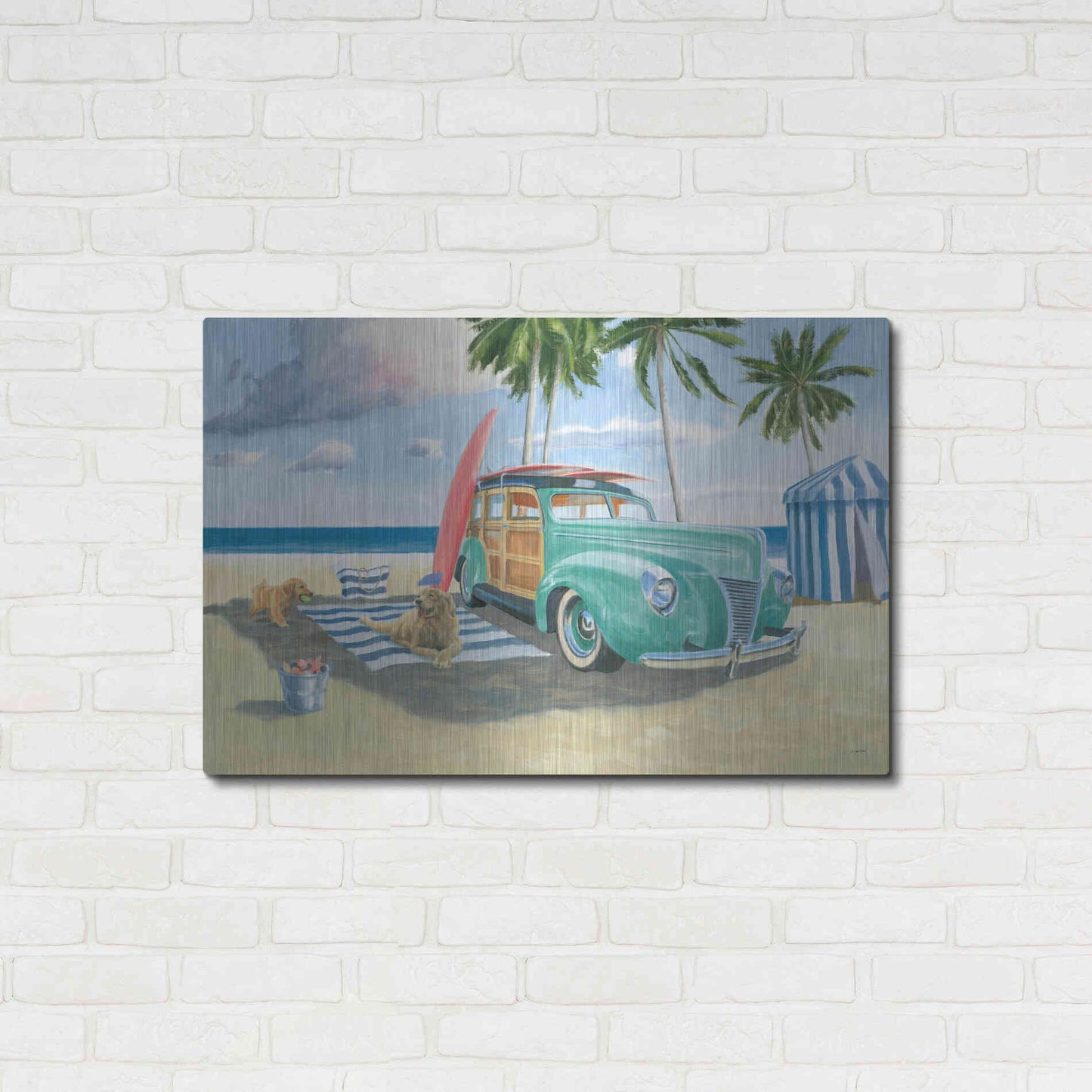 Luxe Metal Art 'Beach Ride III' by James Wiens, Metal Wall Art,36x24