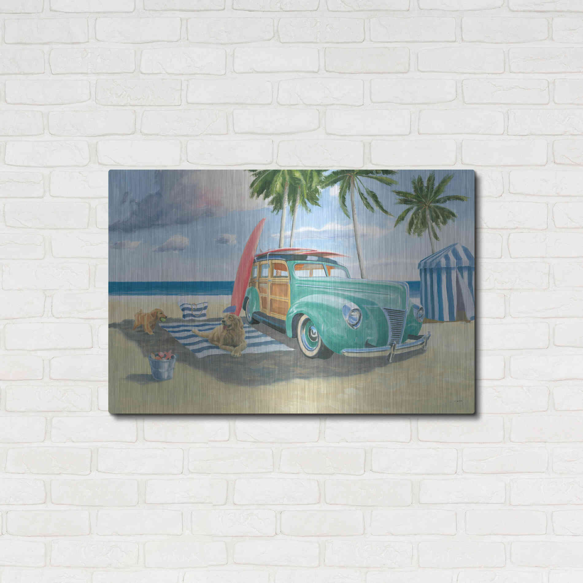 Luxe Metal Art 'Beach Ride III' by James Wiens, Metal Wall Art,36x24