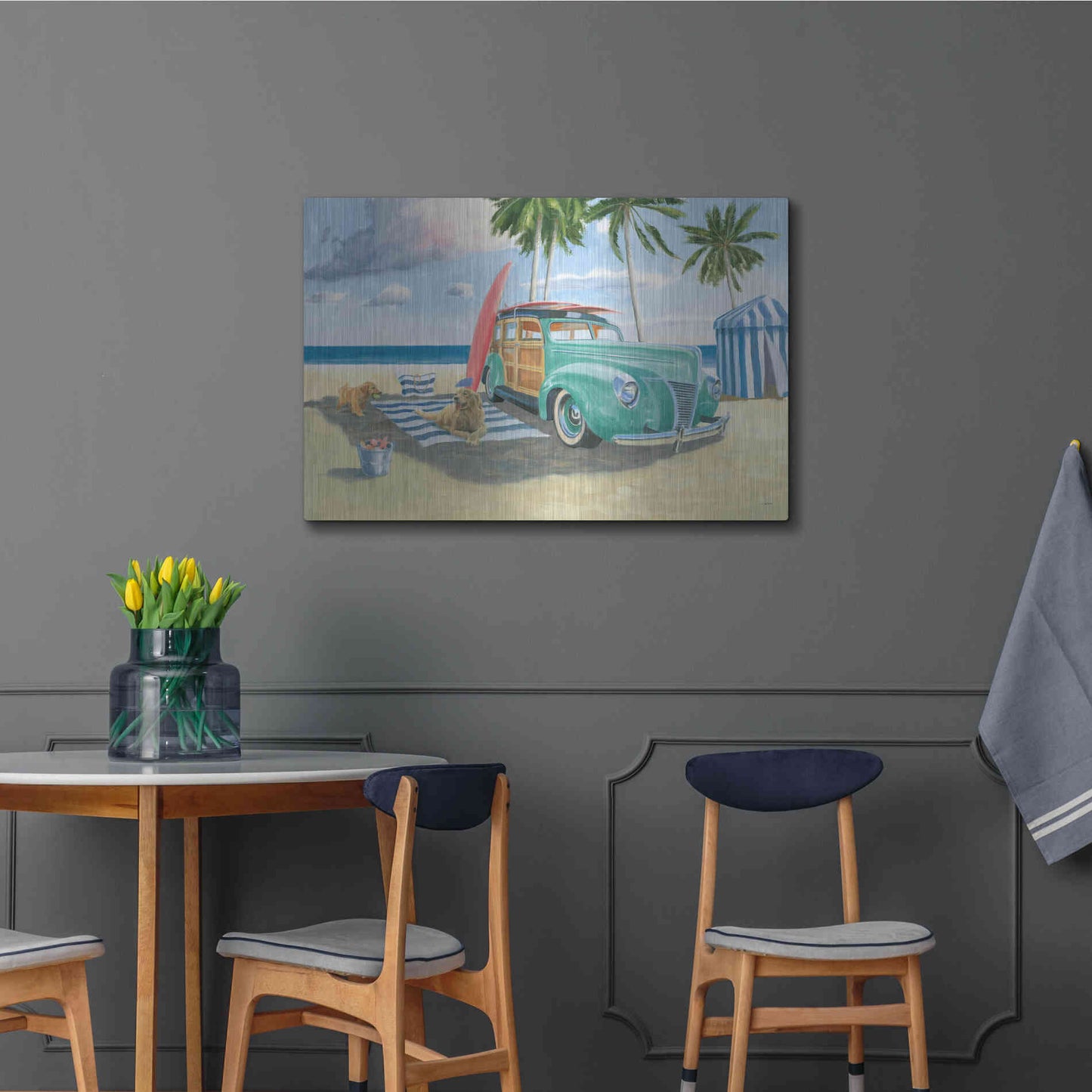 Luxe Metal Art 'Beach Ride III' by James Wiens, Metal Wall Art,36x24