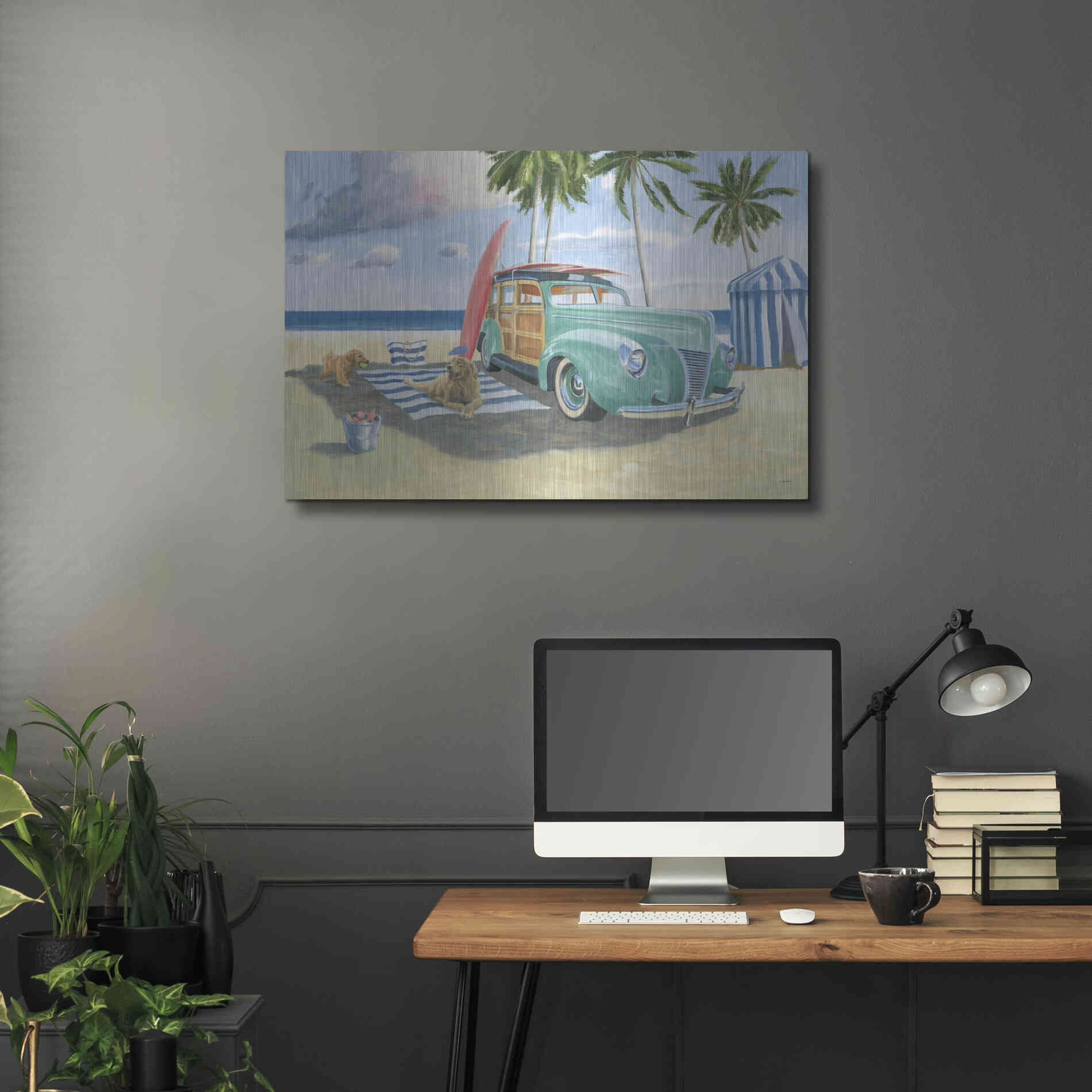 Luxe Metal Art 'Beach Ride III' by James Wiens, Metal Wall Art,36x24