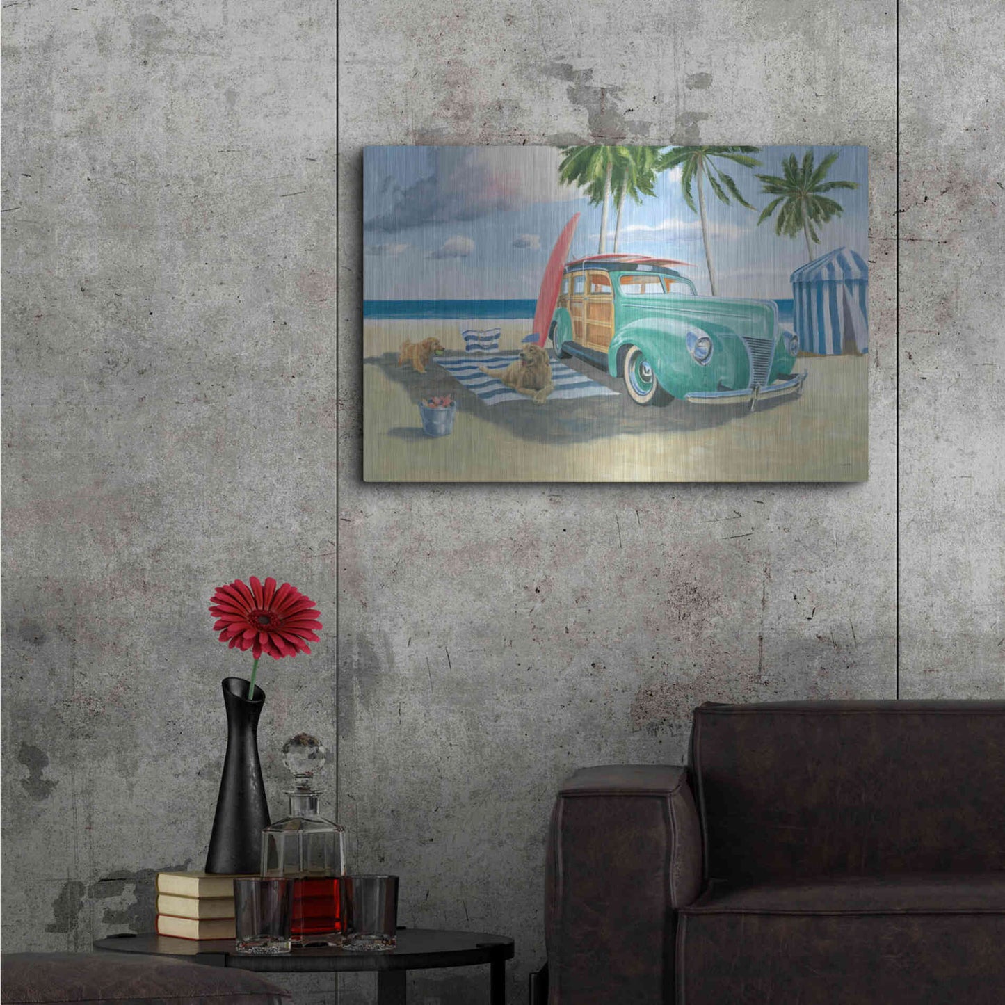 Luxe Metal Art 'Beach Ride III' by James Wiens, Metal Wall Art,36x24