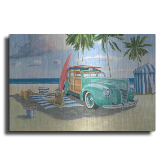 Luxe Metal Art 'Beach Ride III' by James Wiens, Metal Wall Art