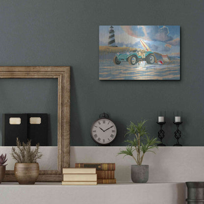 Luxe Metal Art 'Beach Ride IV' by James Wiens, Metal Wall Art,16x12