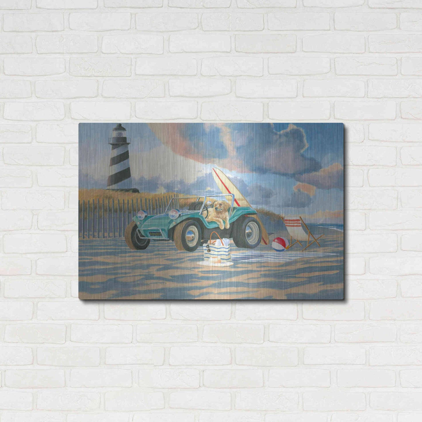 Luxe Metal Art 'Beach Ride IV' by James Wiens, Metal Wall Art,36x24