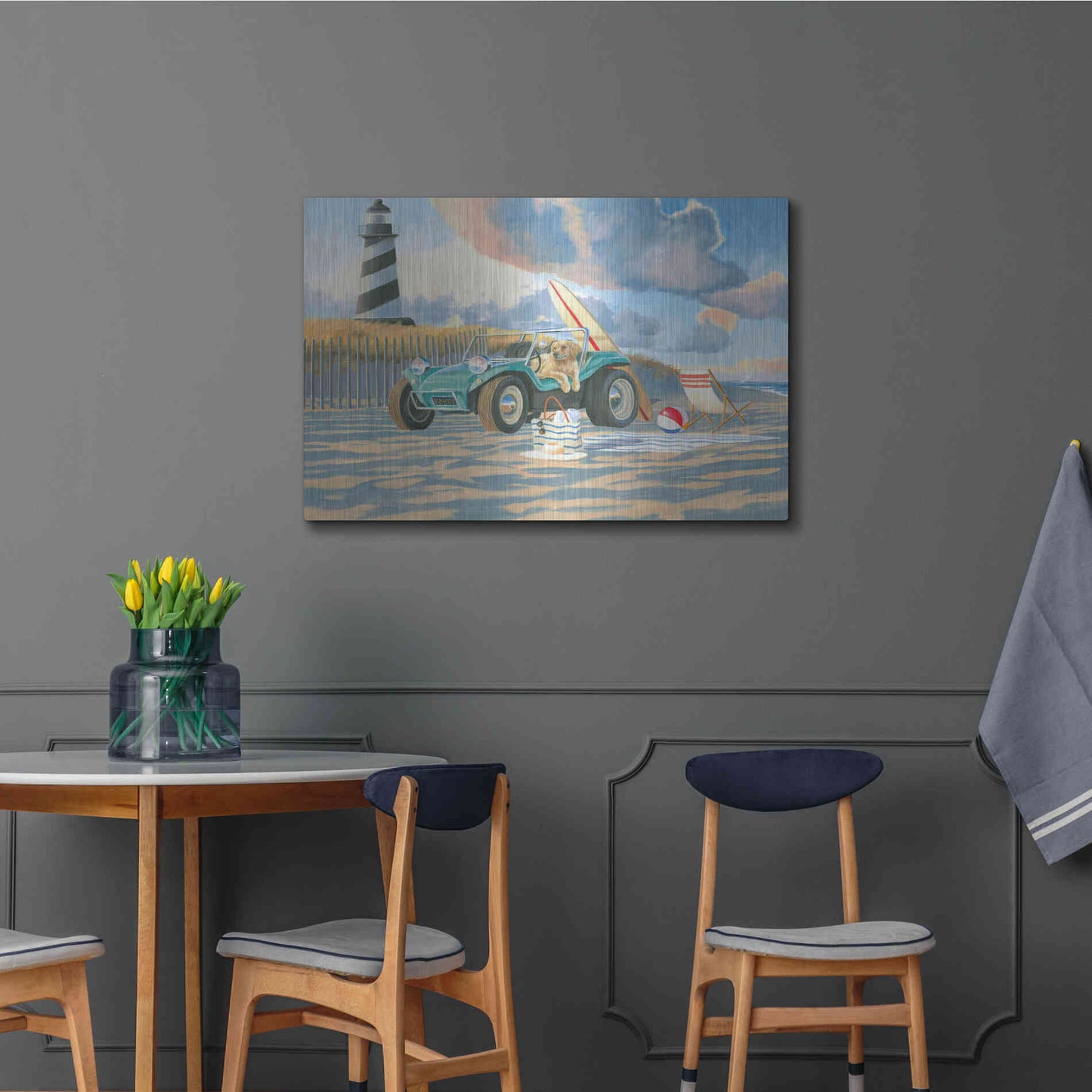 Luxe Metal Art 'Beach Ride IV' by James Wiens, Metal Wall Art,36x24