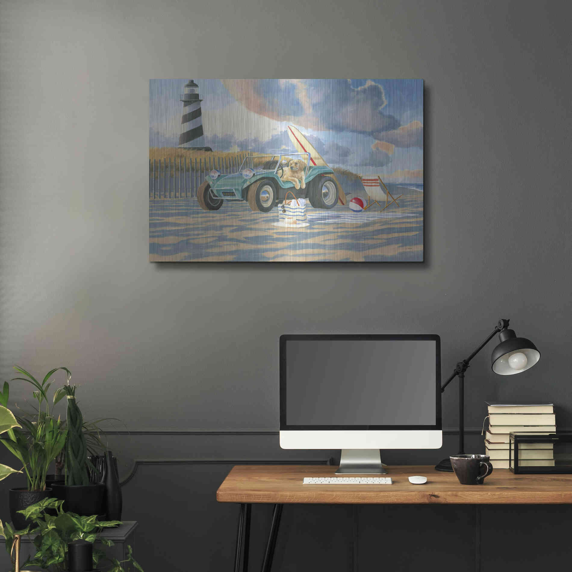 Luxe Metal Art 'Beach Ride IV' by James Wiens, Metal Wall Art,36x24