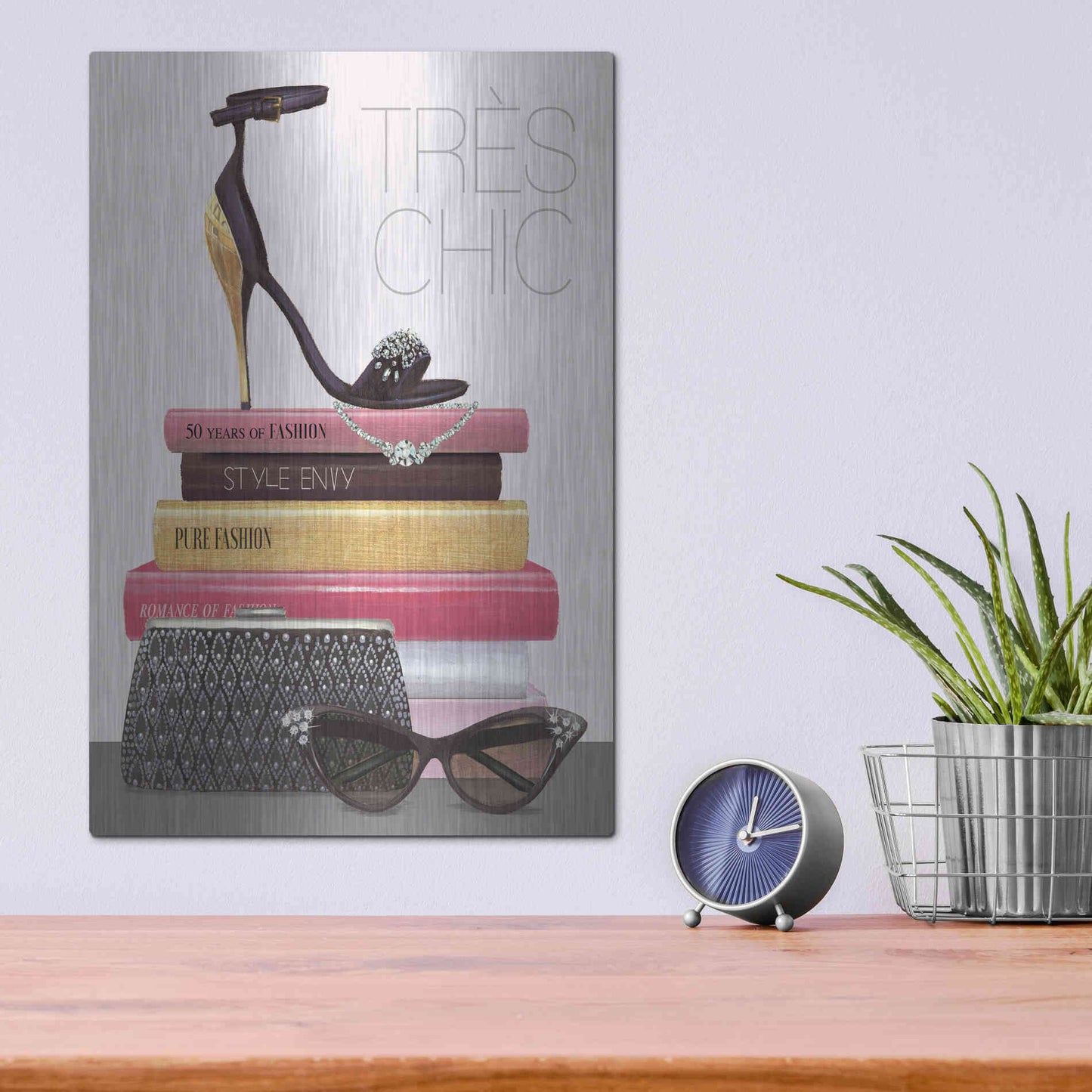 Luxe Metal Art 'Paris Style III Gold and Black' by Marco Fabiano, Metal Wall Art,12x16