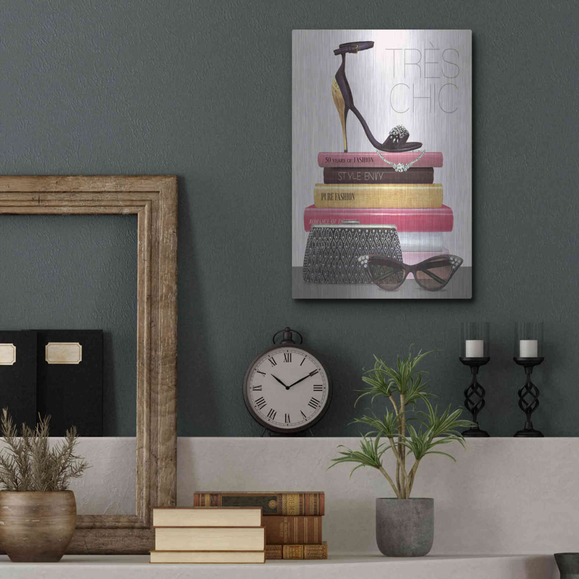 Luxe Metal Art 'Paris Style III Gold and Black' by Marco Fabiano, Metal Wall Art,12x16