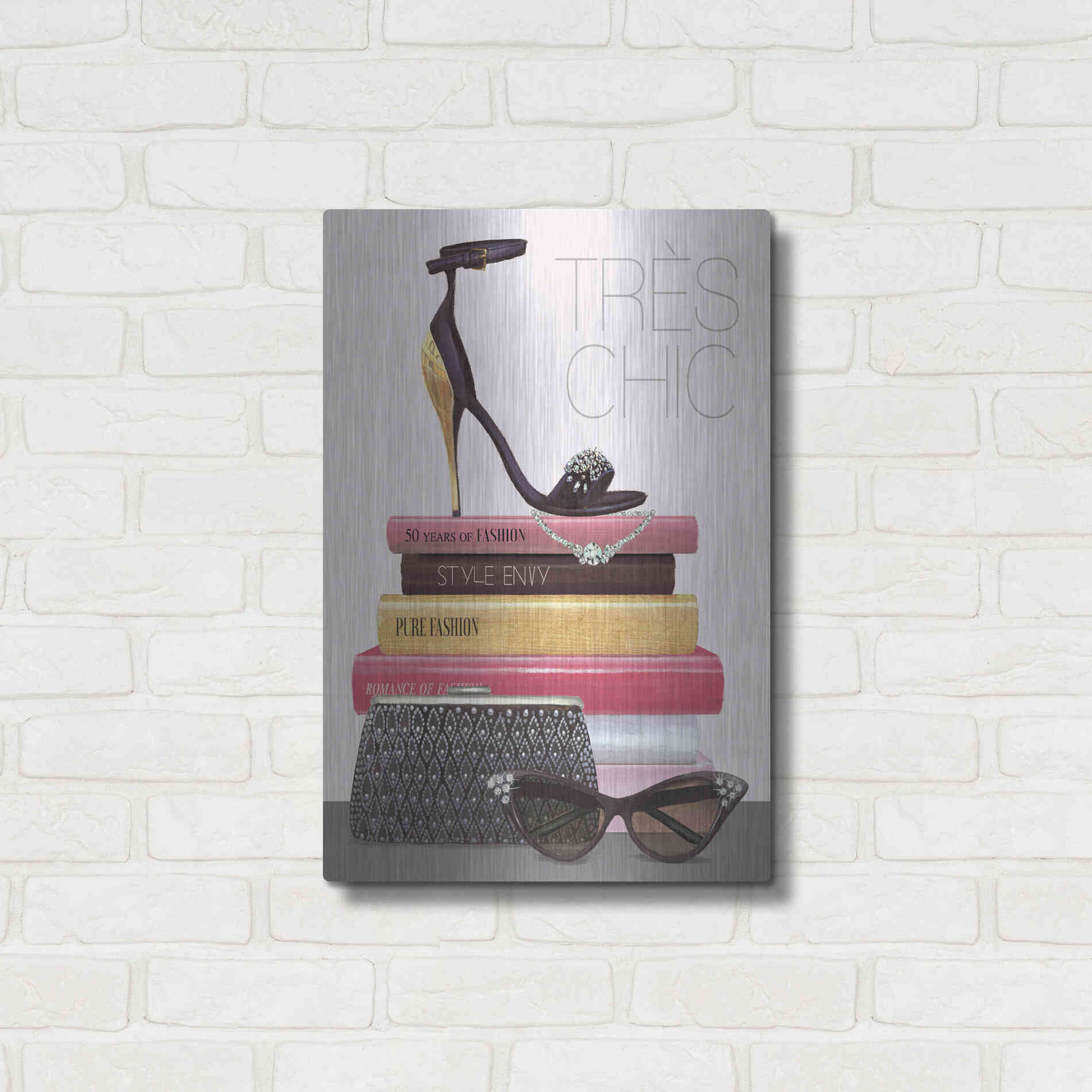 Luxe Metal Art 'Paris Style III Gold and Black' by Marco Fabiano, Metal Wall Art,16x24