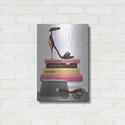 Luxe Metal Art 'Paris Style III Gold and Black' by Marco Fabiano, Metal Wall Art,16x24