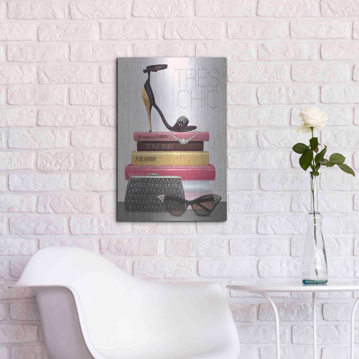 Luxe Metal Art 'Paris Style III Gold and Black' by Marco Fabiano, Metal Wall Art,16x24