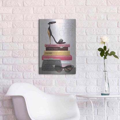 Luxe Metal Art 'Paris Style III Gold and Black' by Marco Fabiano, Metal Wall Art,16x24