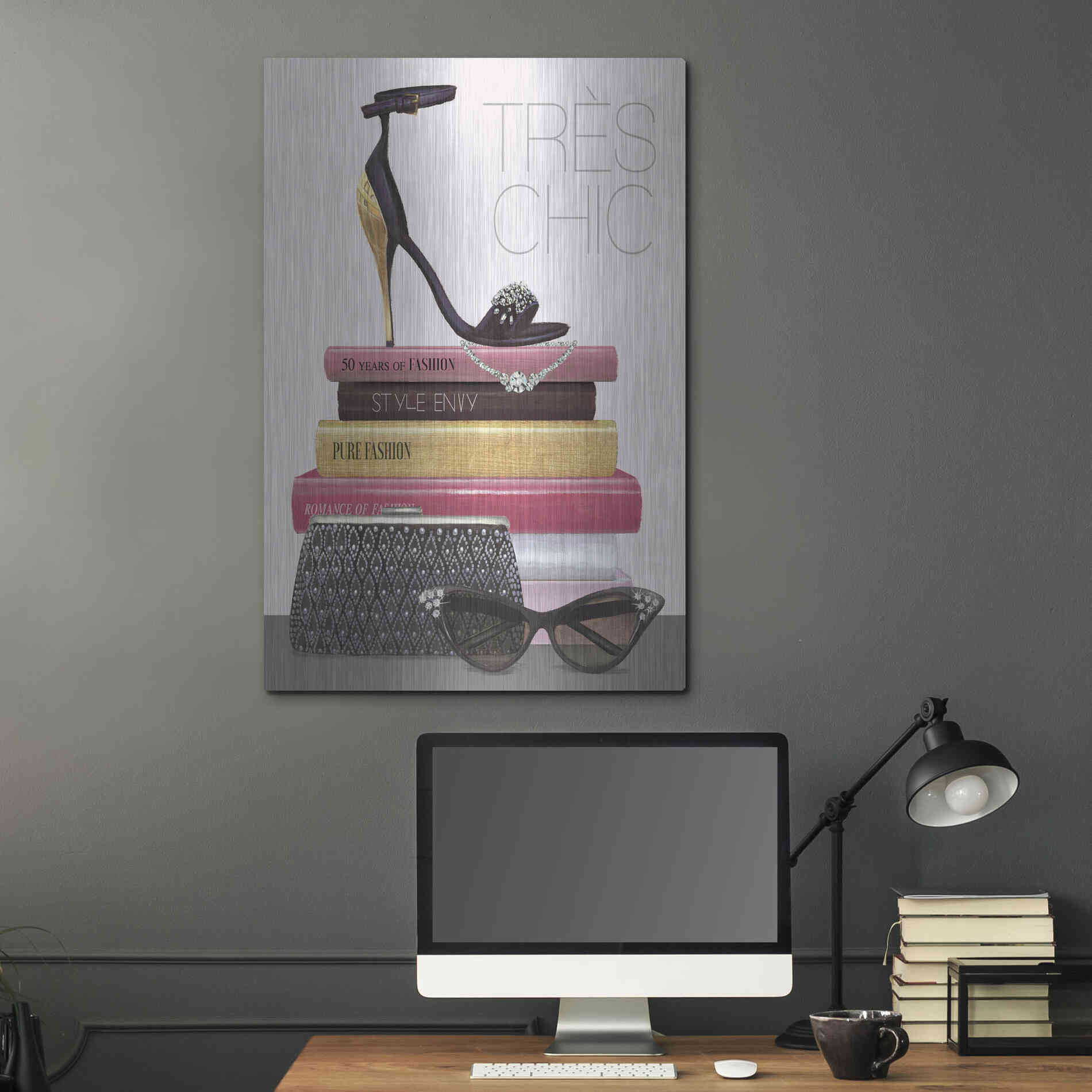 Luxe Metal Art 'Paris Style III Gold and Black' by Marco Fabiano, Metal Wall Art,24x36