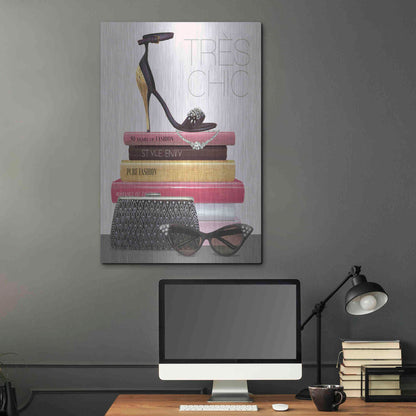 Luxe Metal Art 'Paris Style III Gold and Black' by Marco Fabiano, Metal Wall Art,24x36