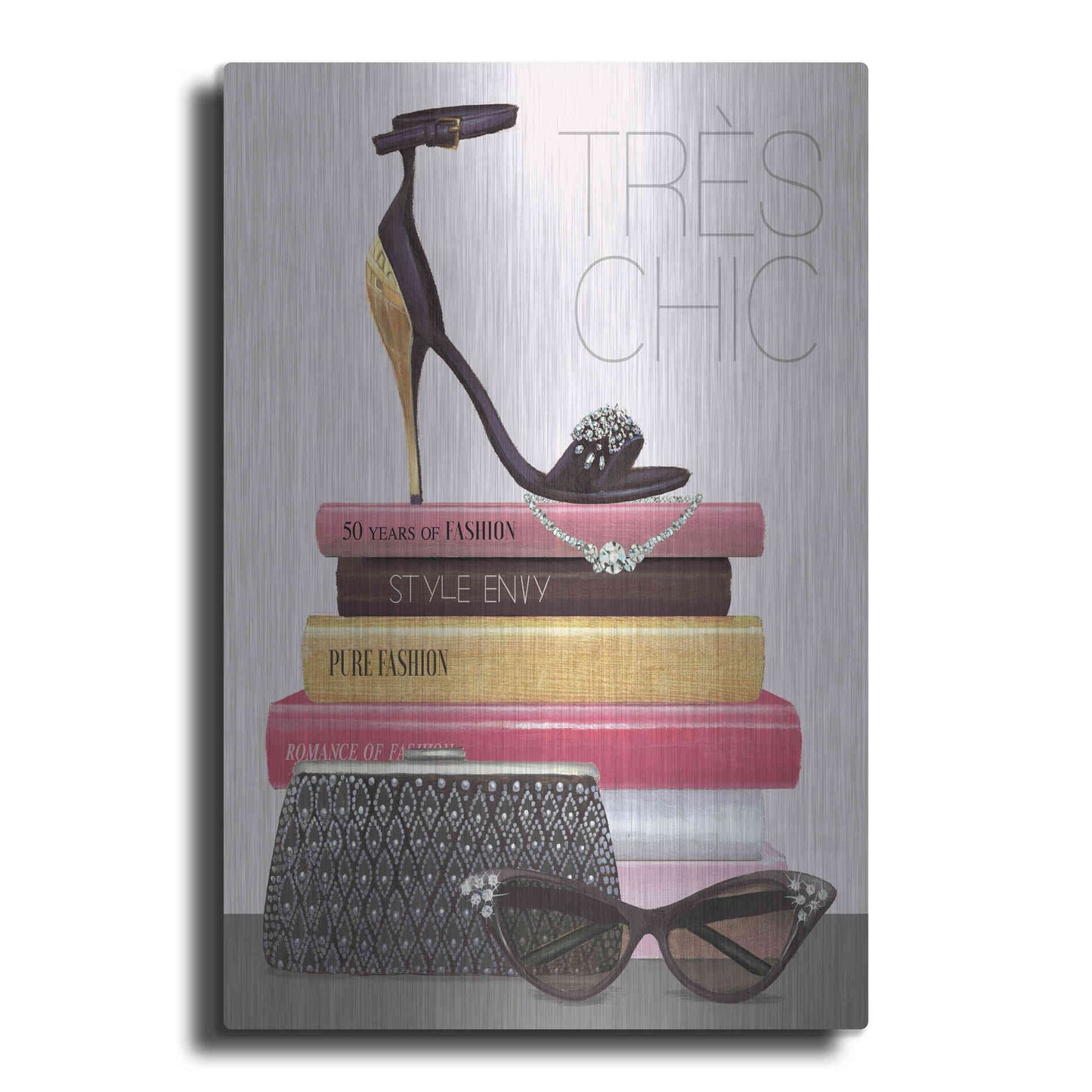 Luxe Metal Art 'Paris Style III Gold and Black' by Marco Fabiano, Metal Wall Art