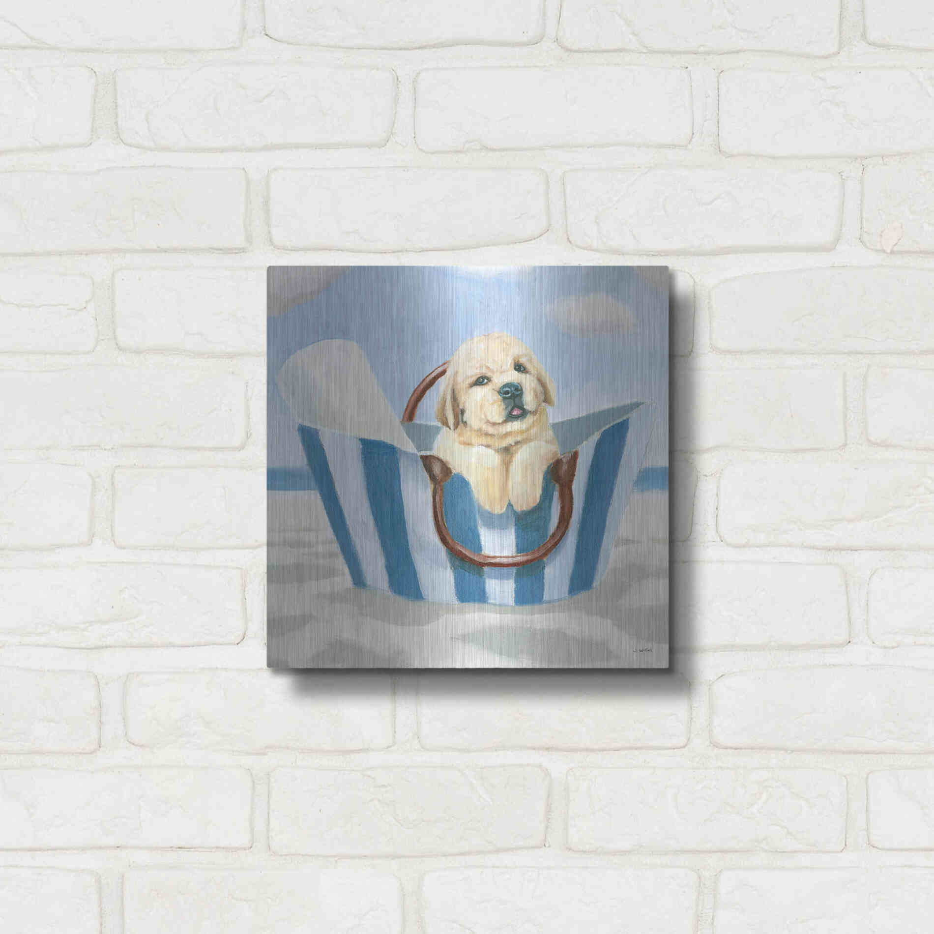 Luxe Metal Art 'Beach Ride VI' by James Wiens, Metal Wall Art,12x12