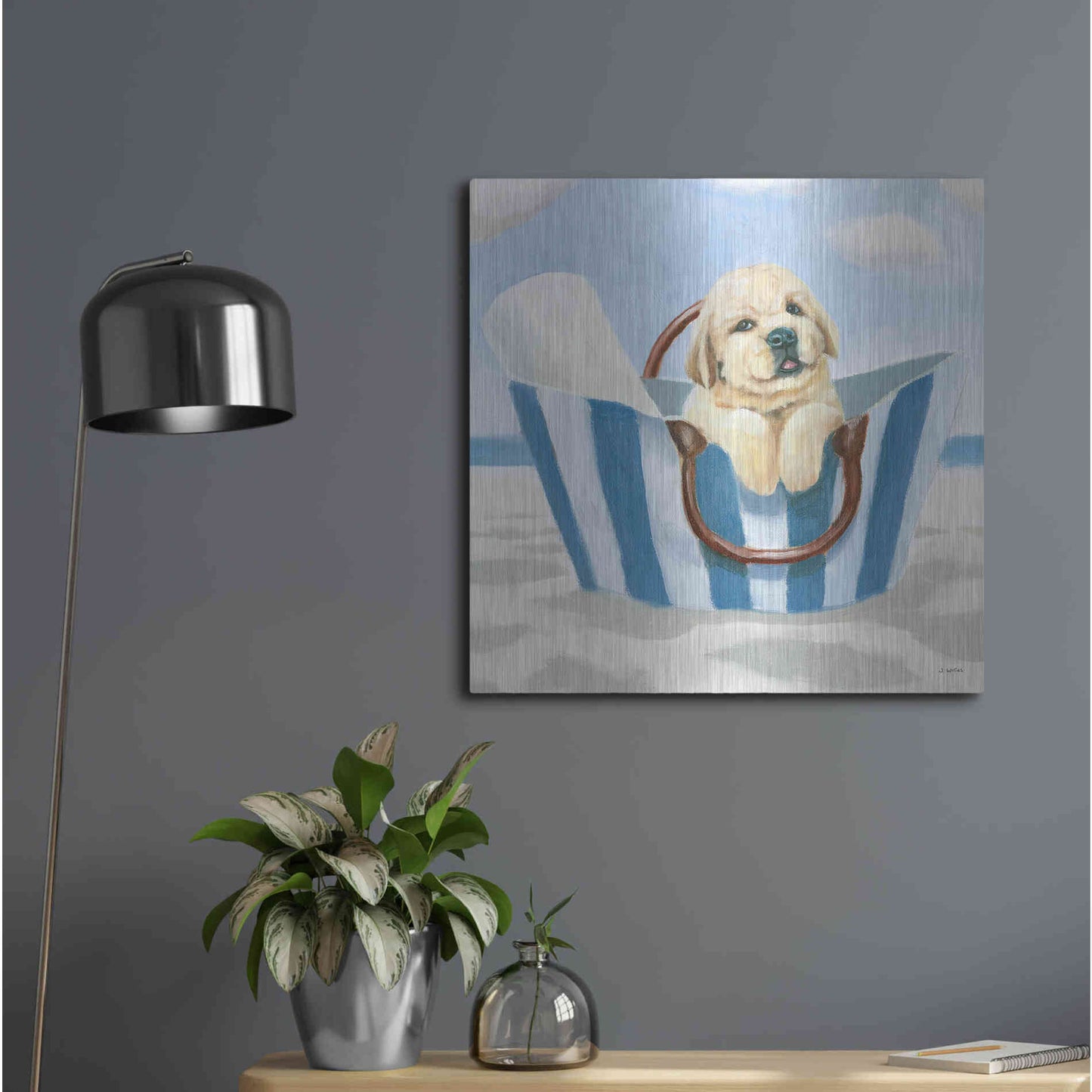 Luxe Metal Art 'Beach Ride VI' by James Wiens, Metal Wall Art,24x24