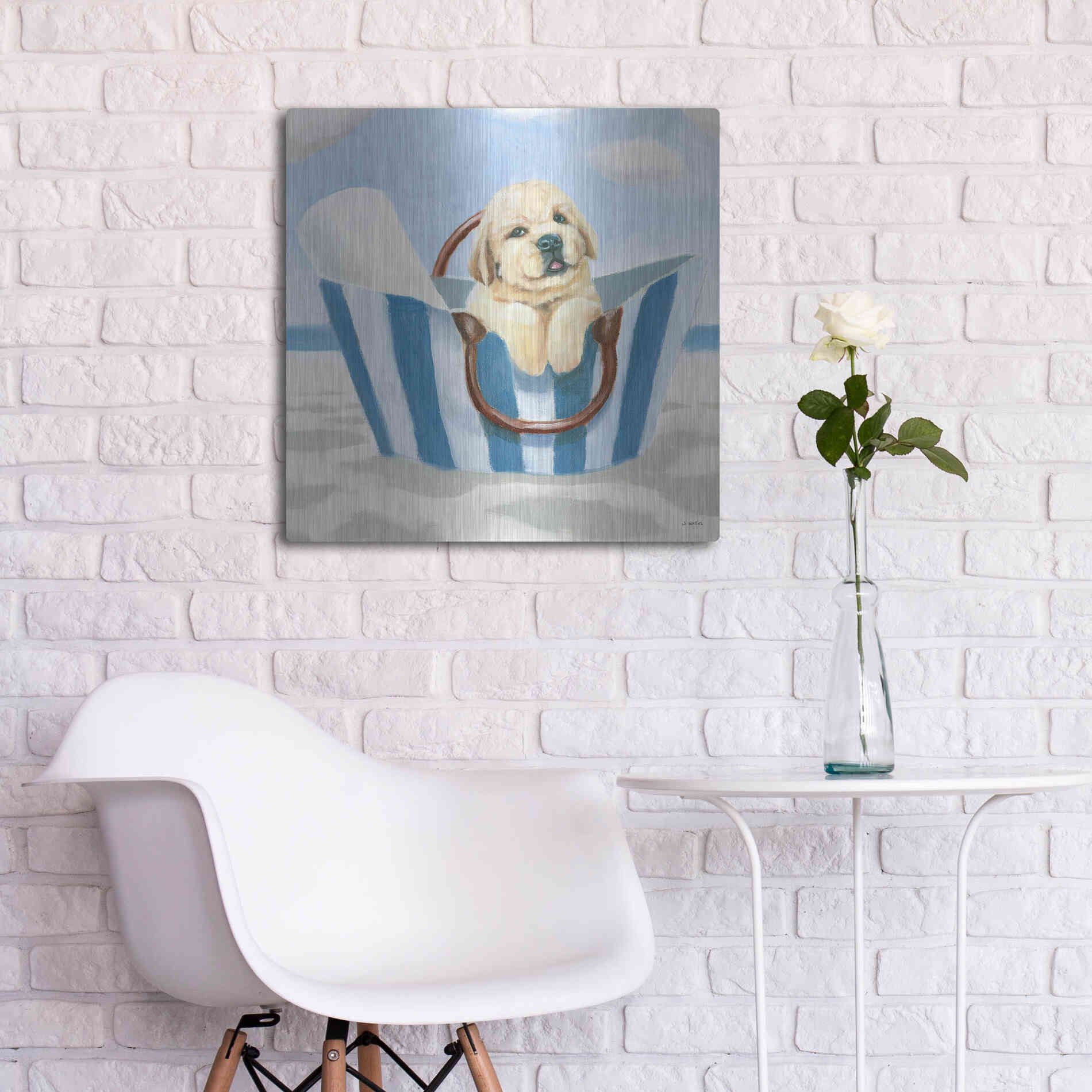 Luxe Metal Art 'Beach Ride VI' by James Wiens, Metal Wall Art,24x24