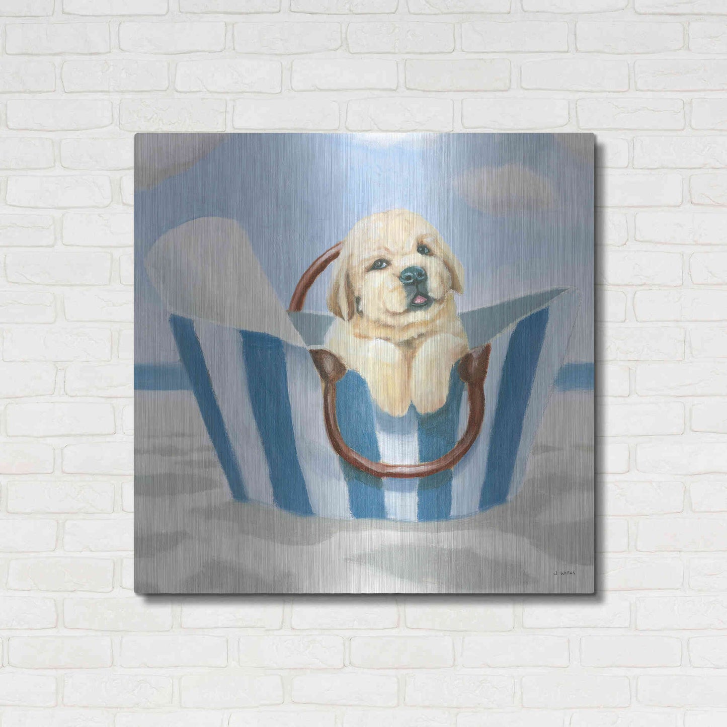 Luxe Metal Art 'Beach Ride VI' by James Wiens, Metal Wall Art,36x36