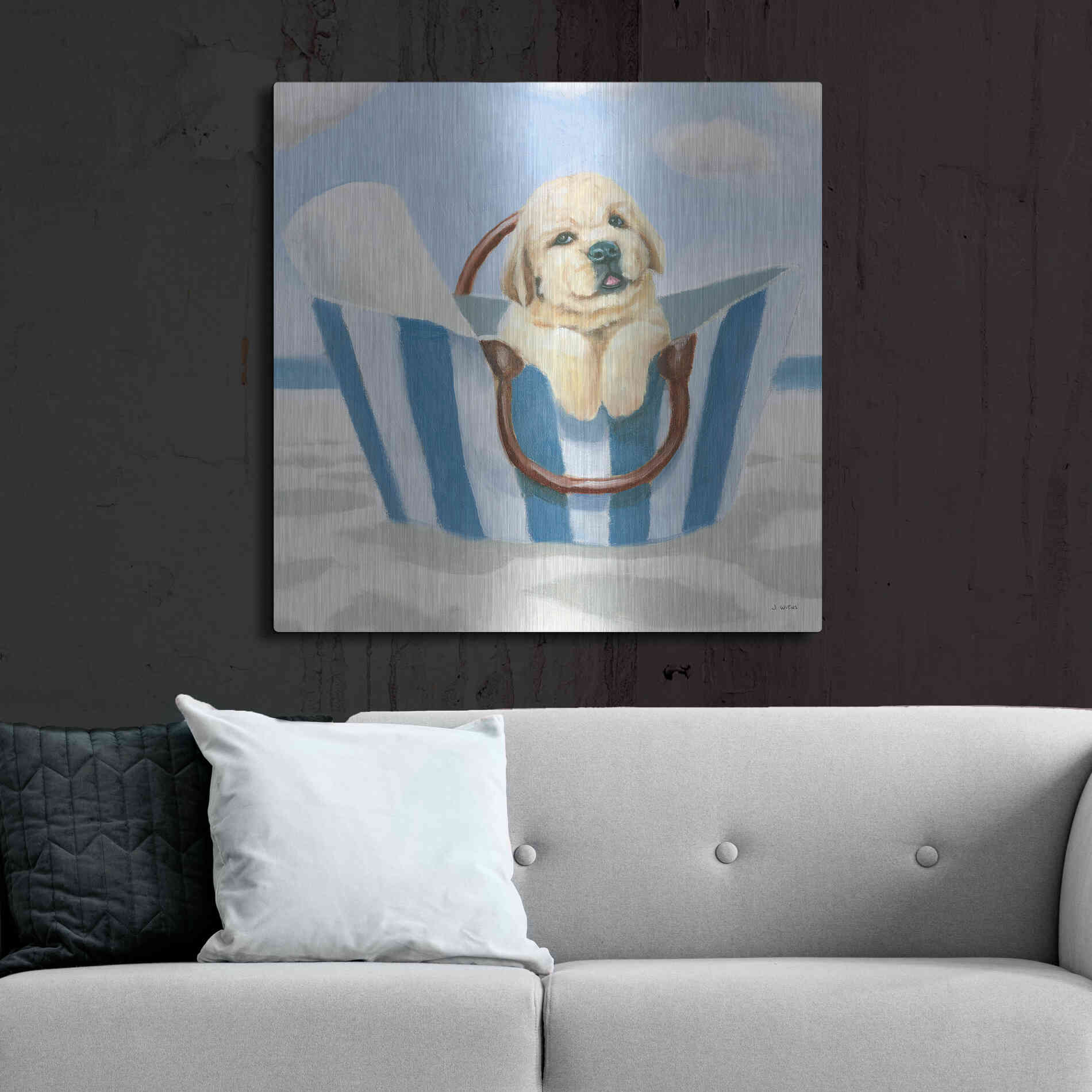 Luxe Metal Art 'Beach Ride VI' by James Wiens, Metal Wall Art,36x36