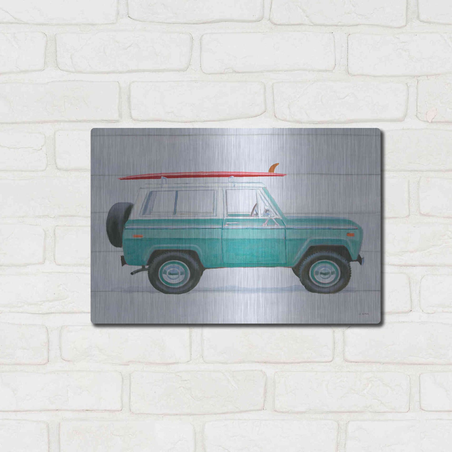 Luxe Metal Art 'Beach Ride VII' by James Wiens, Metal Wall Art,16x12