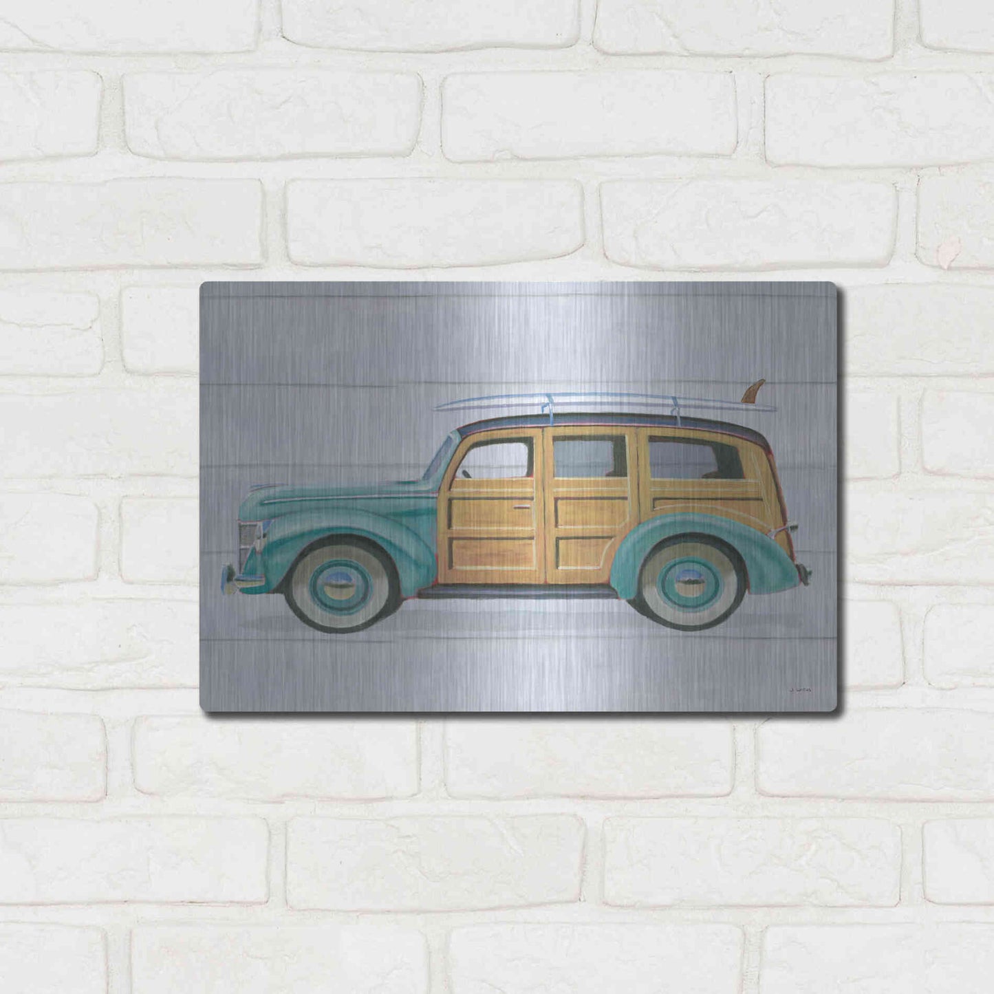 Luxe Metal Art 'Beach Ride VIII' by James Wiens, Metal Wall Art,16x12
