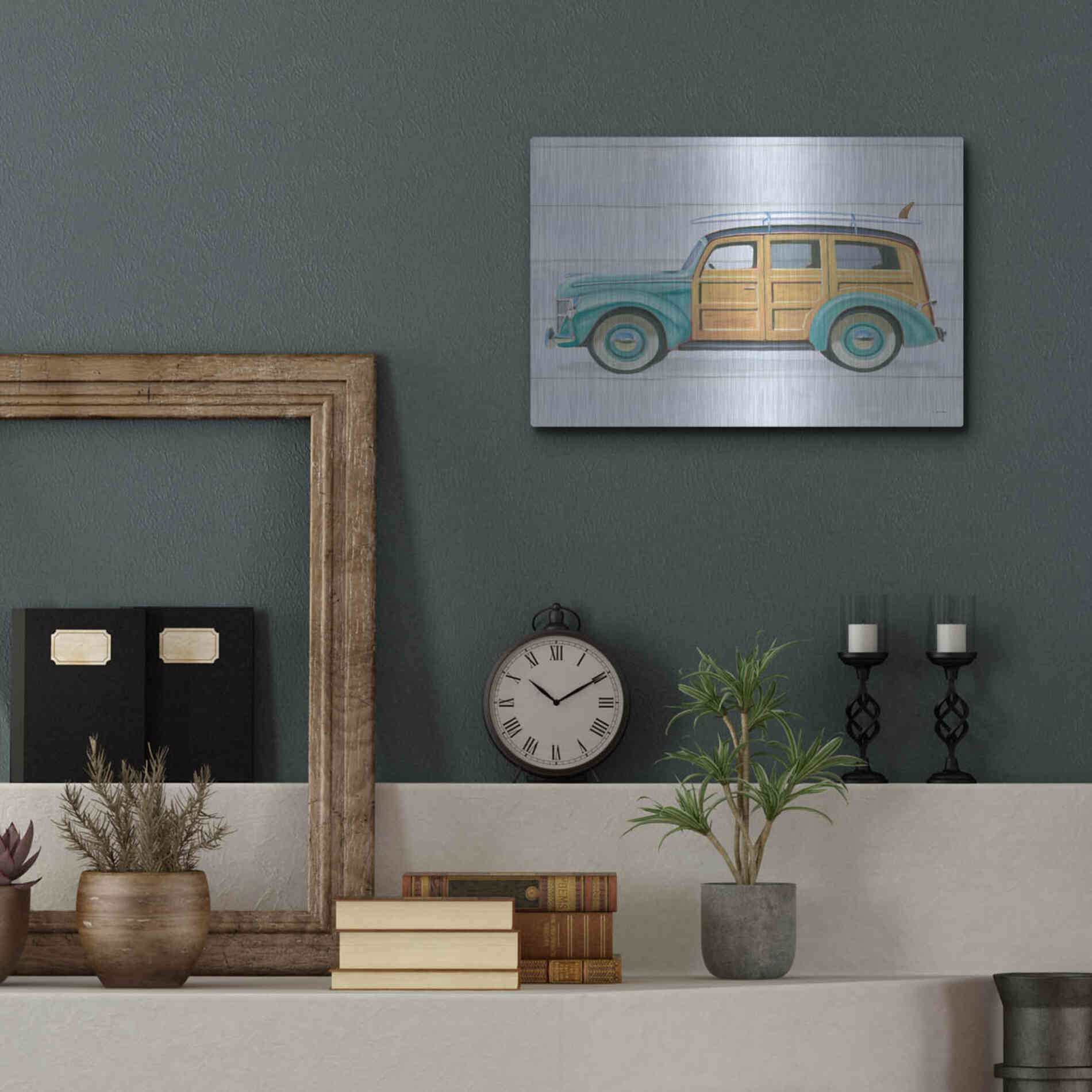 Luxe Metal Art 'Beach Ride VIII' by James Wiens, Metal Wall Art,16x12