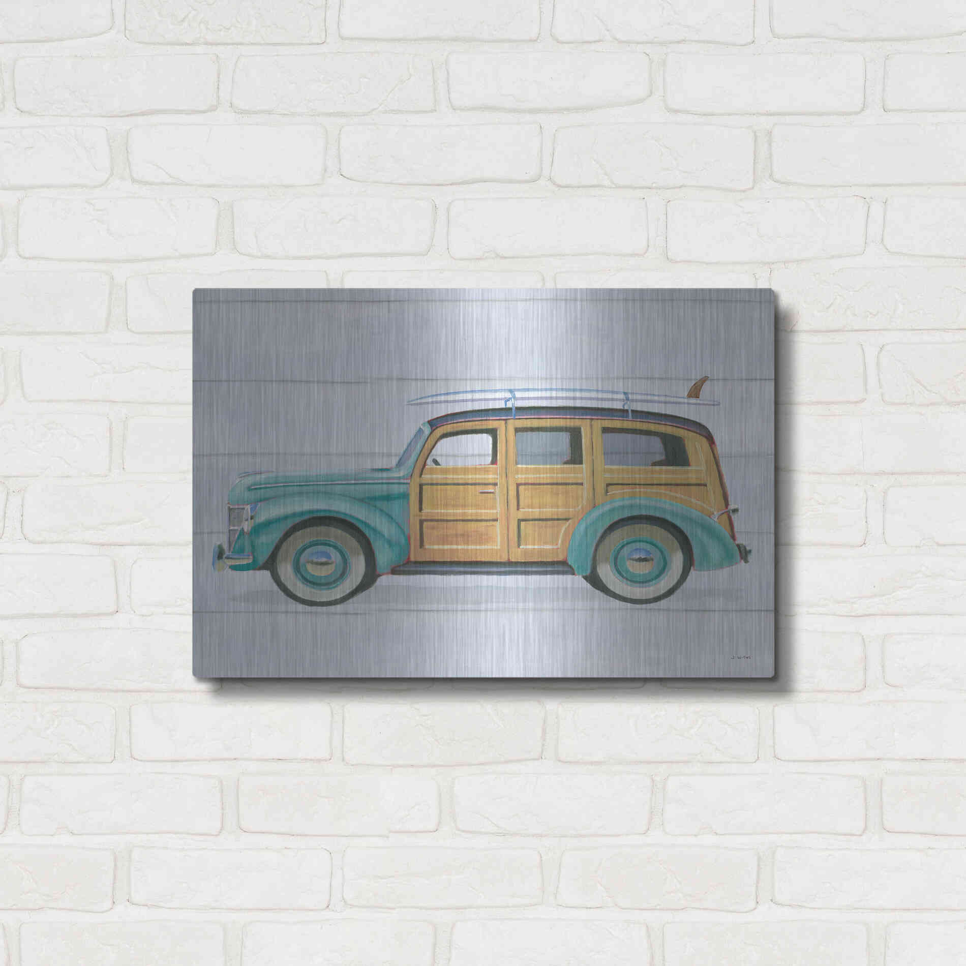 Luxe Metal Art 'Beach Ride VIII' by James Wiens, Metal Wall Art,24x16