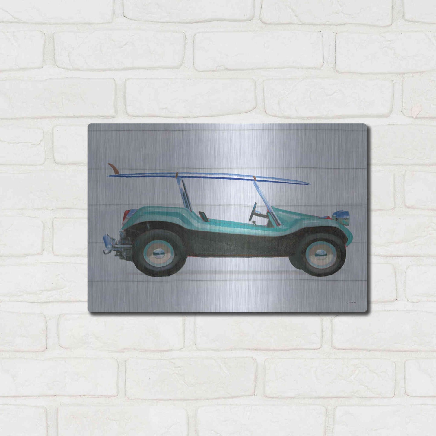 Luxe Metal Art 'Beach Ride IX' by James Wiens, Metal Wall Art,16x12