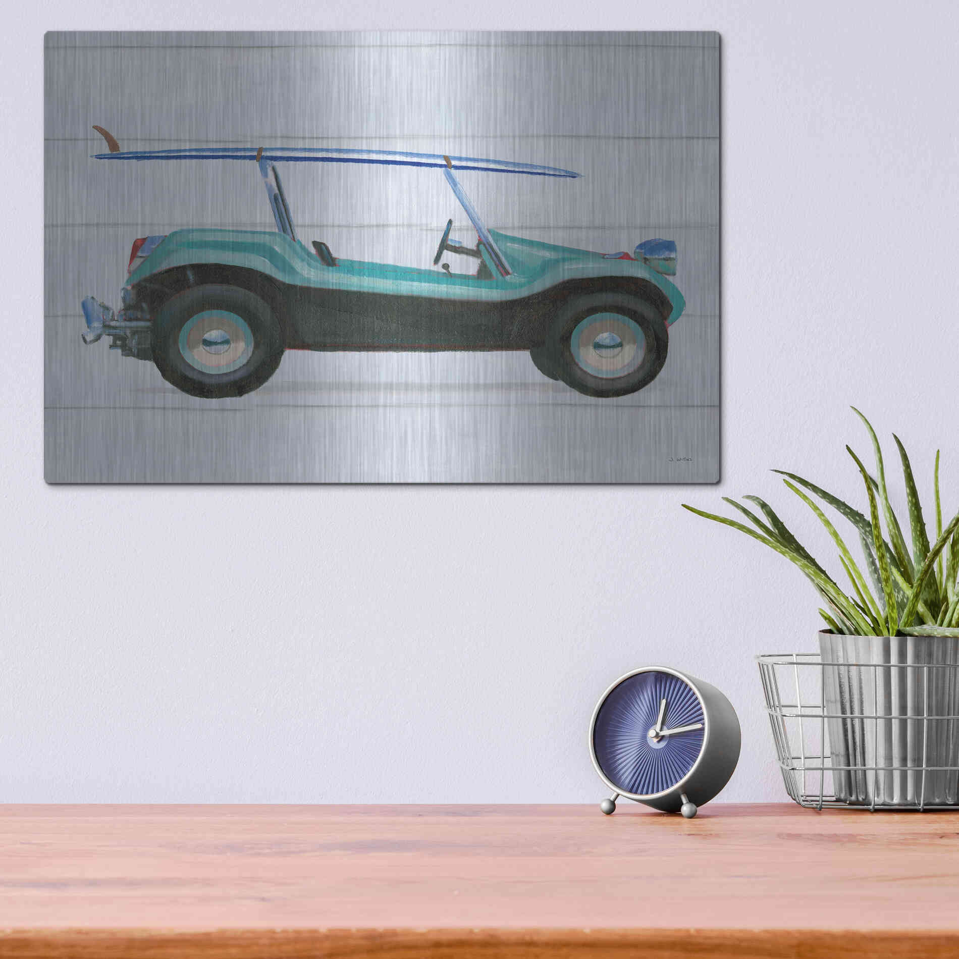 Luxe Metal Art 'Beach Ride IX' by James Wiens, Metal Wall Art,16x12