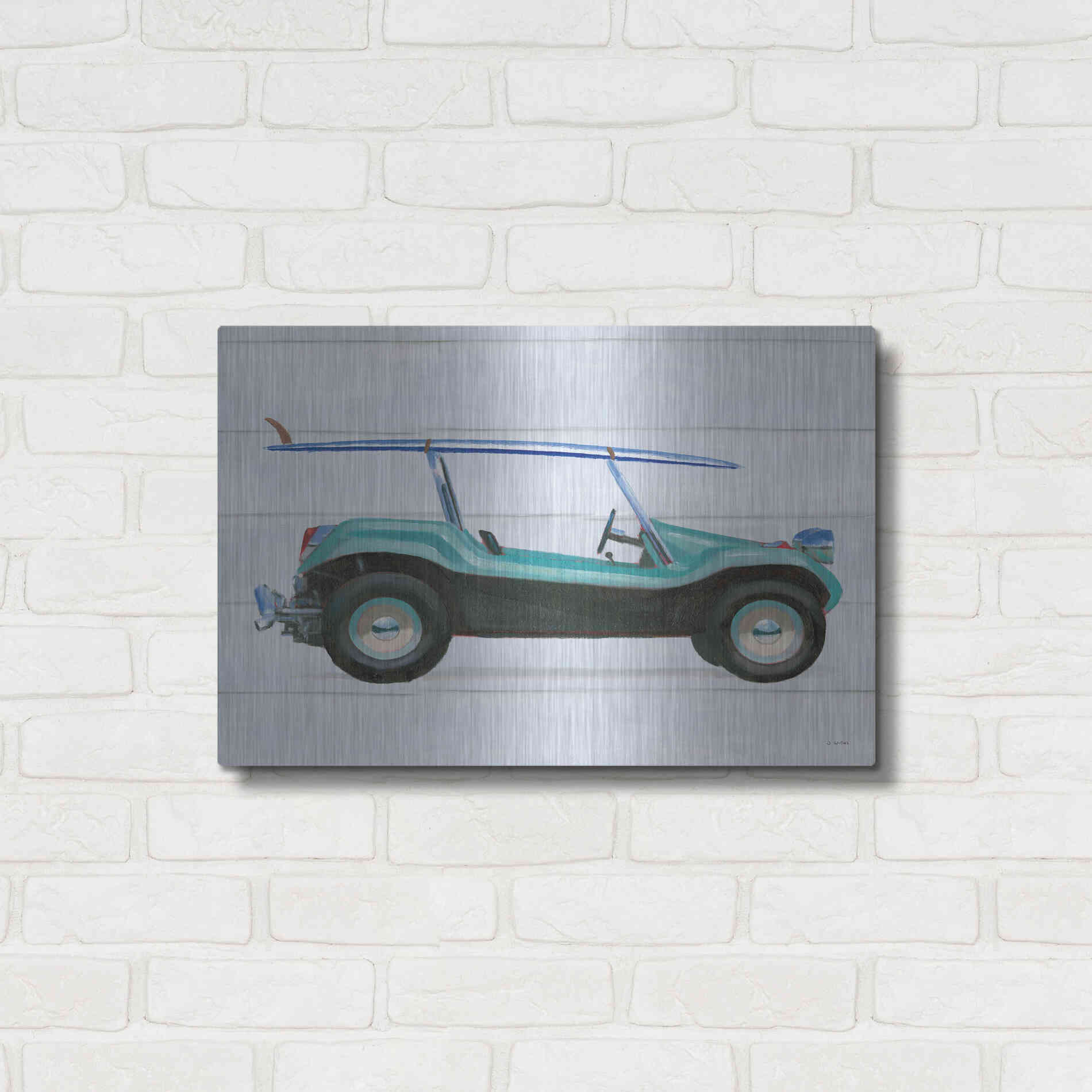 Luxe Metal Art 'Beach Ride IX' by James Wiens, Metal Wall Art,24x16