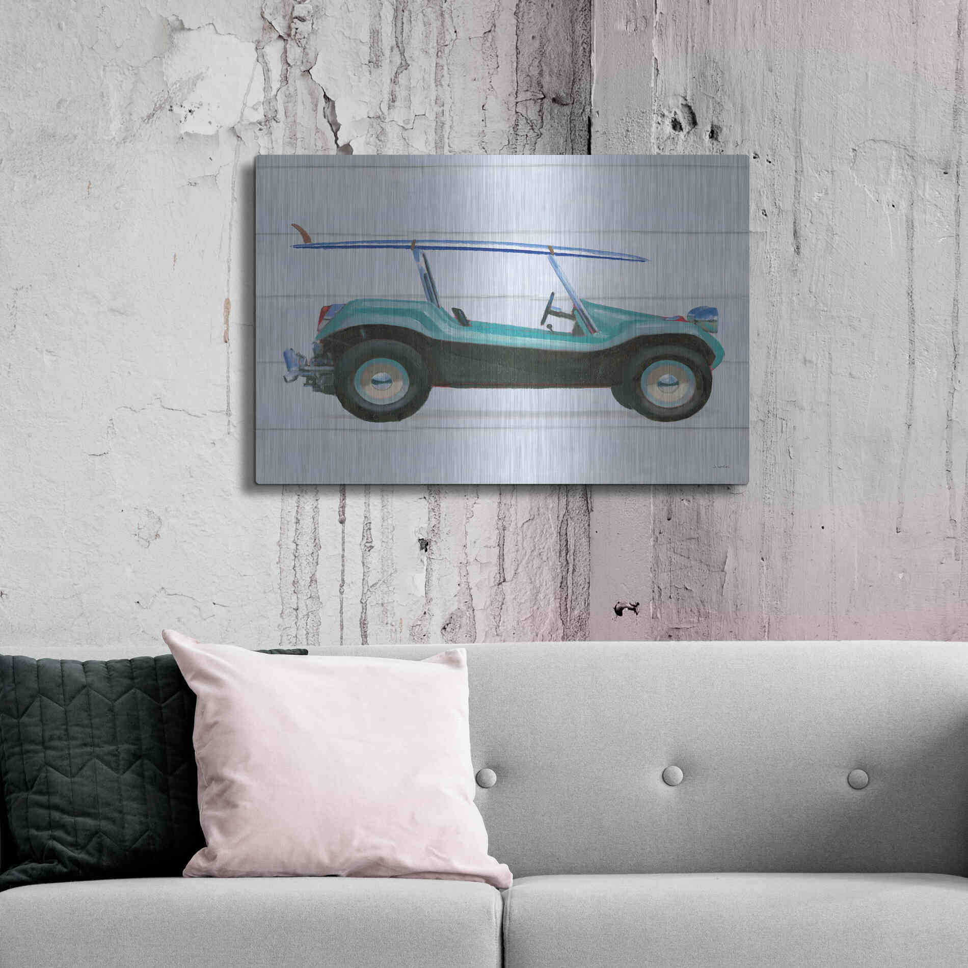 Luxe Metal Art 'Beach Ride IX' by James Wiens, Metal Wall Art,36x24