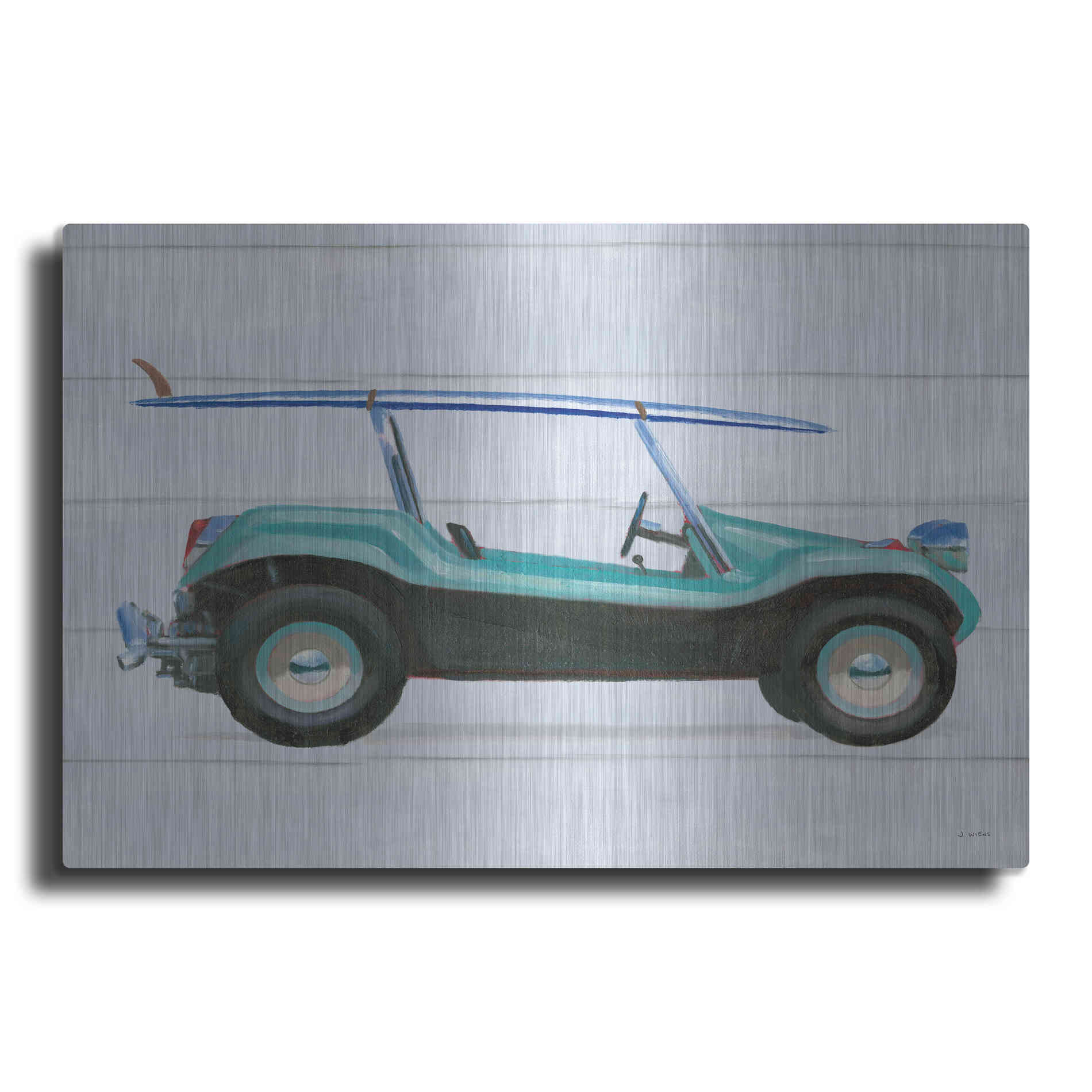 Luxe Metal Art 'Beach Ride IX' by James Wiens, Metal Wall Art