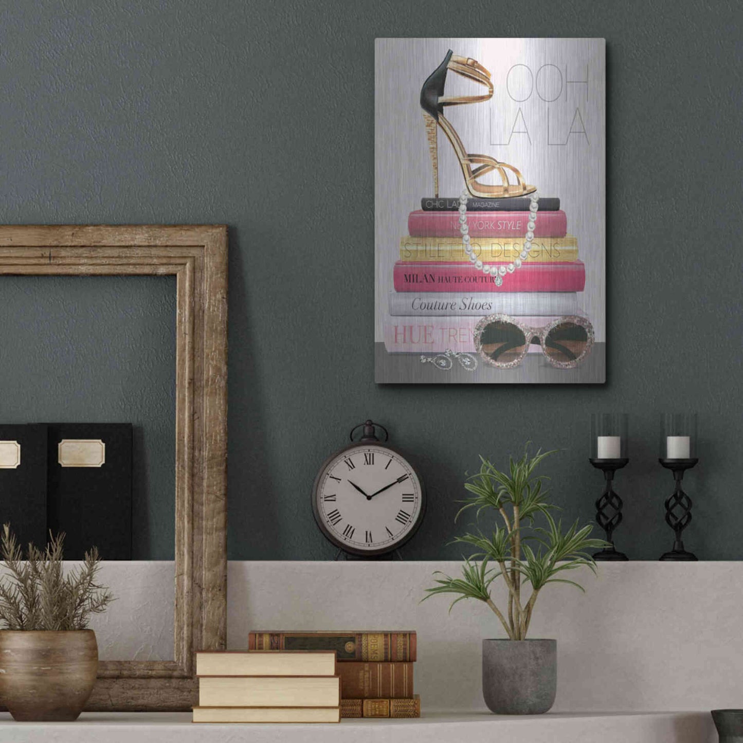 Luxe Metal Art 'Paris Style I Gold and Black' by Marco Fabiano, Metal Wall Art,12x16