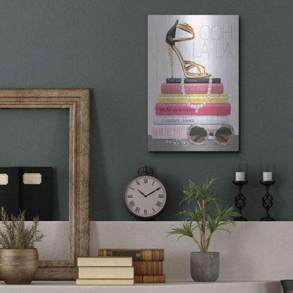 Luxe Metal Art 'Paris Style I Gold and Black' by Marco Fabiano, Metal Wall Art,12x16